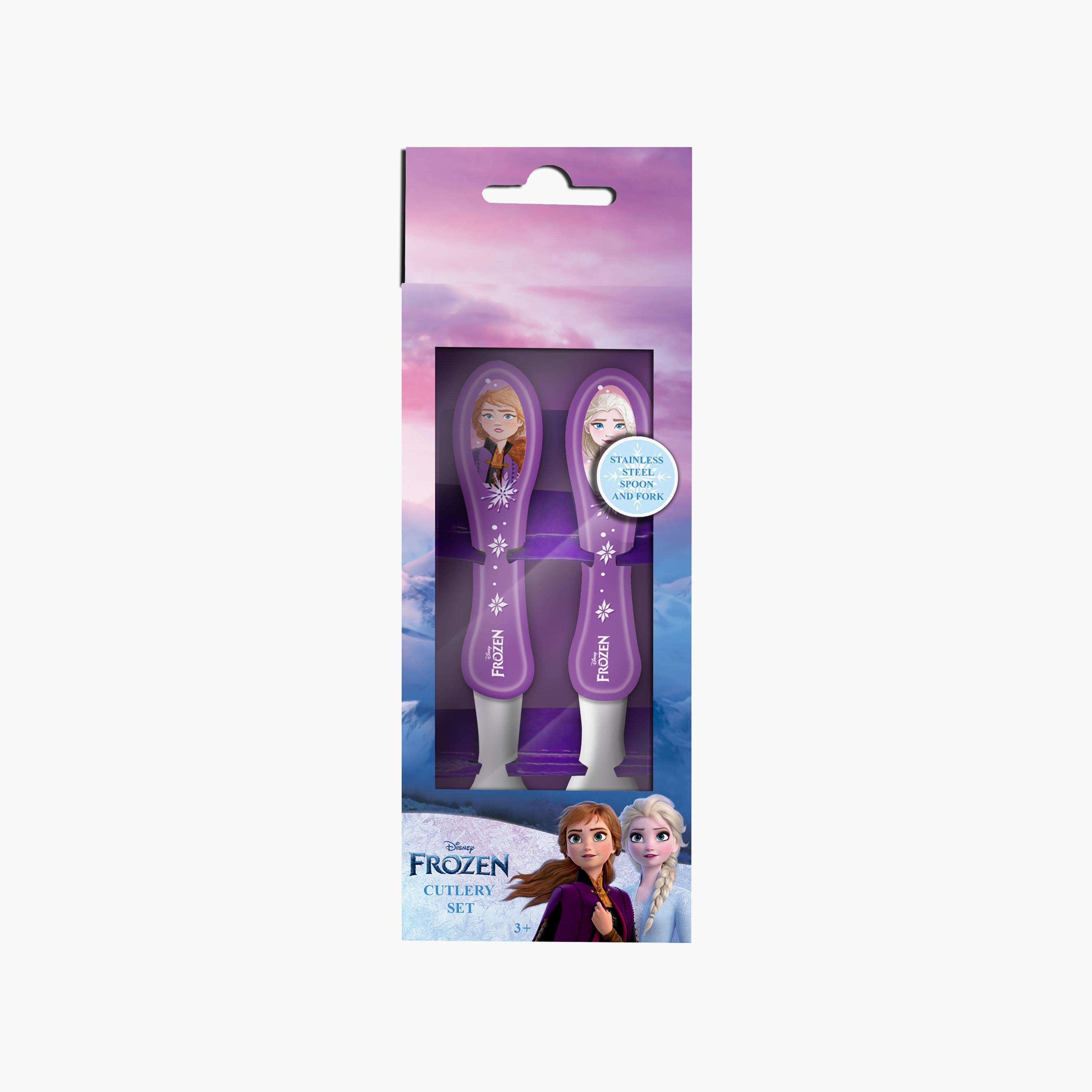 Disney 2-Piece Frozen Printed Stainless Steel Mealtime Magic Spoon & Fork Cutlery Set-baby-feeding-mealtimeessentials-image-2
