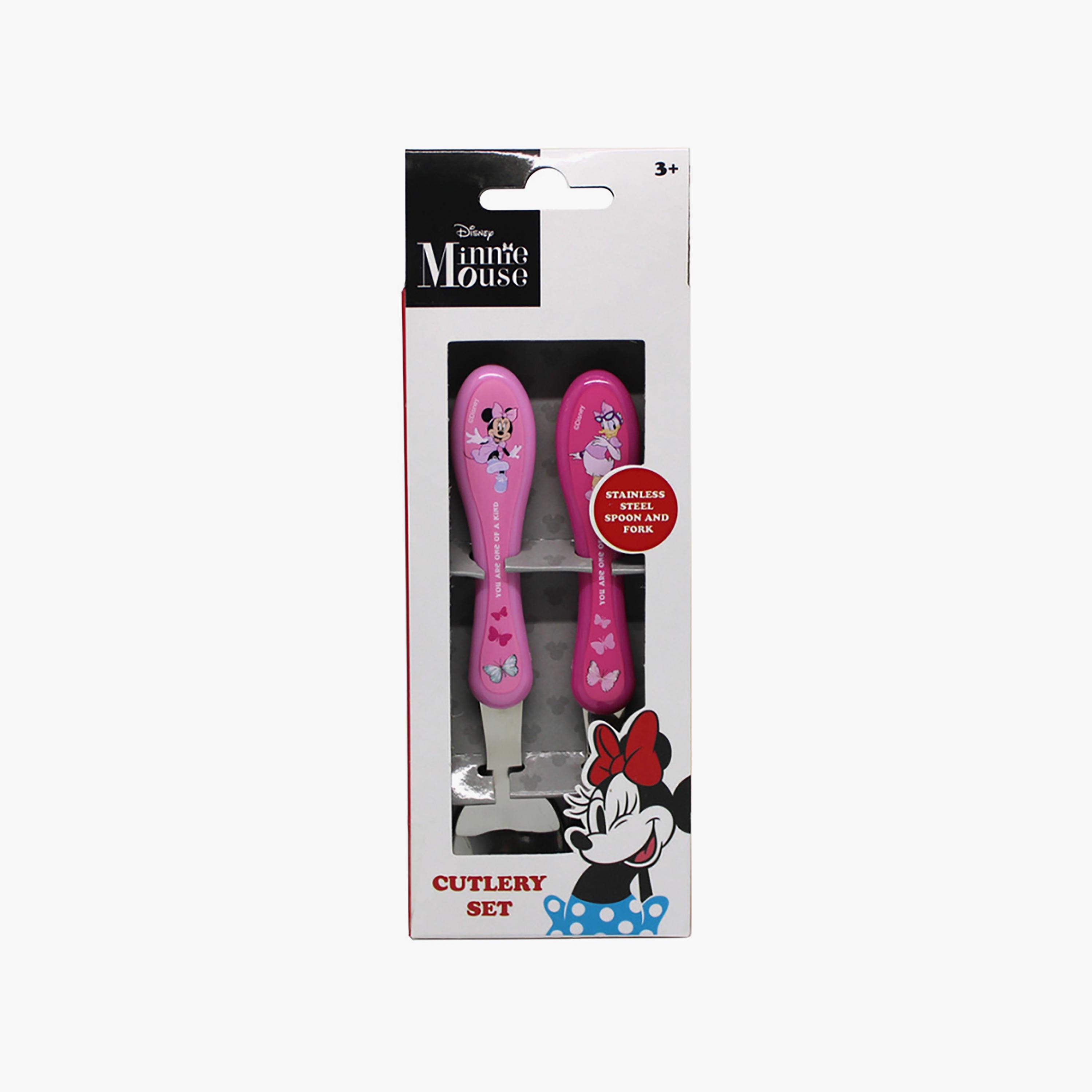 Disney 2-Piece Minnie Mouse Printed Stainless Steel Mealtime Magic Spoon & Fork Cutlery Set-baby-feeding-mealtimeessentials-image-3
