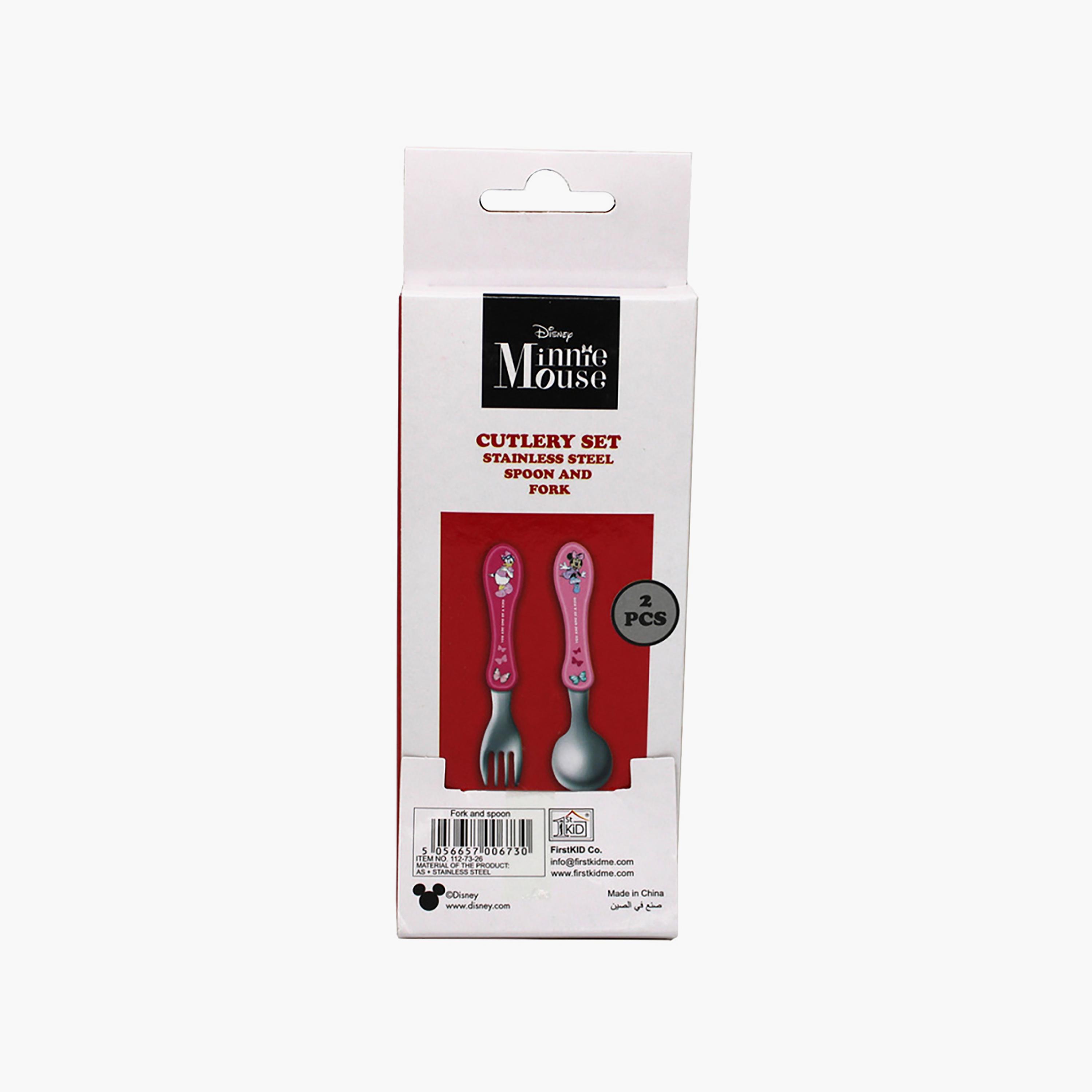 Disney 2-Piece Minnie Mouse Printed Stainless Steel Mealtime Magic Spoon & Fork Cutlery Set-baby-feeding-mealtimeessentials-image-4