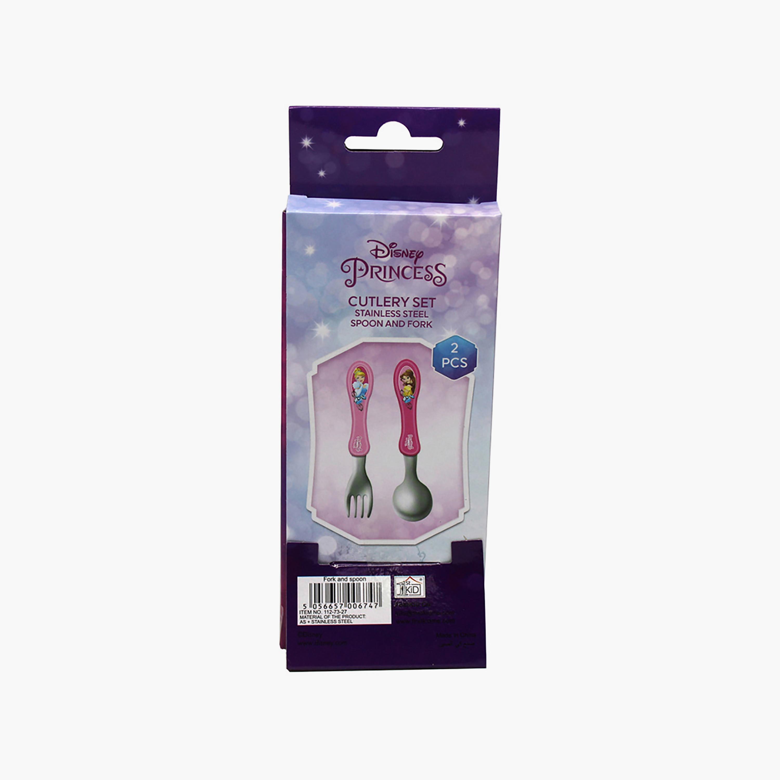 Disney 2-Piece Princess Printed Stainless Steel Mealtime Magic Spoon & Fork Cutlery Set-baby-feeding-mealtimeessentials-image-4