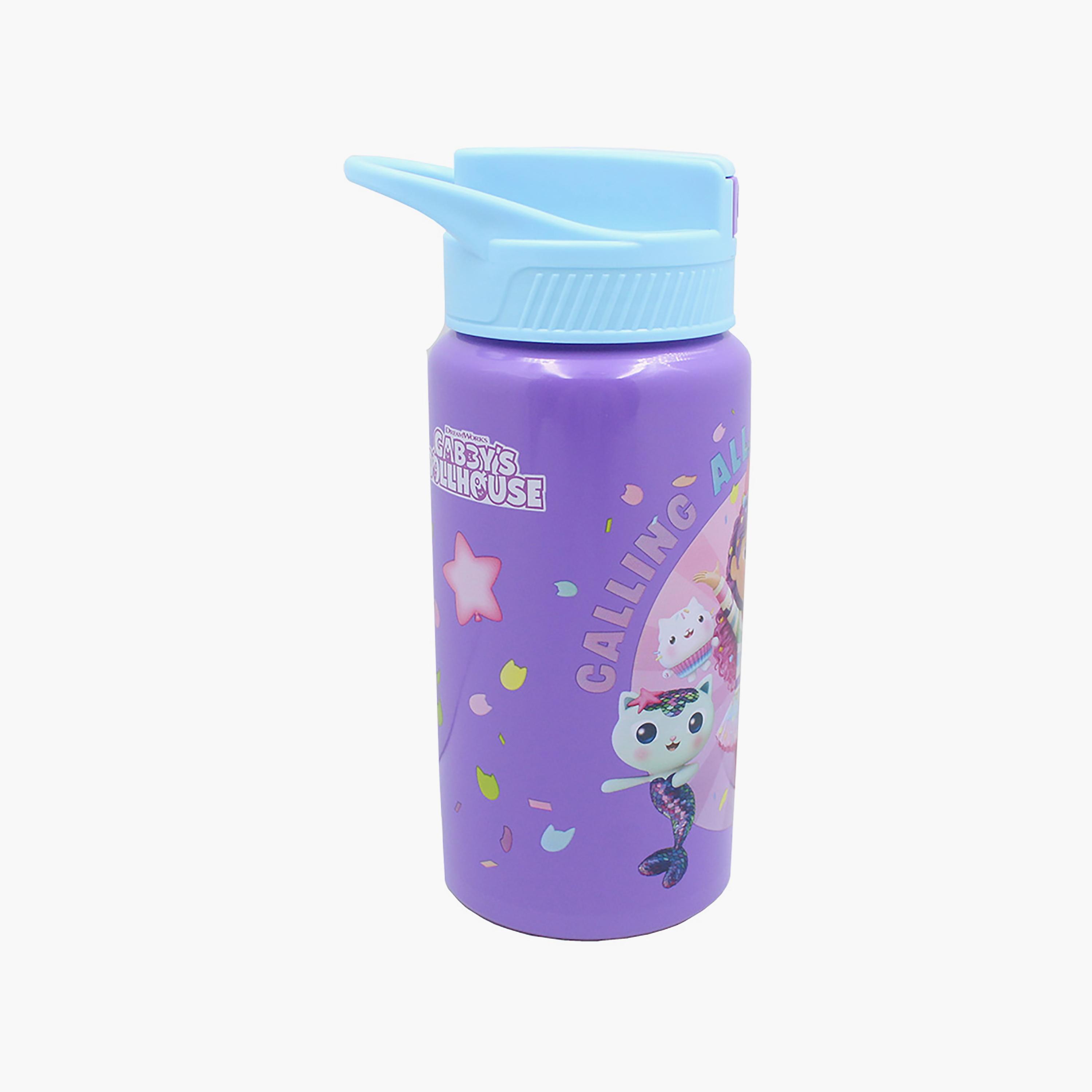 زجاجة مياه من الألومنيوم بطبعة جابيز دولهاوس - أرجوانية - 500 مل-school-waterbottles-image-3