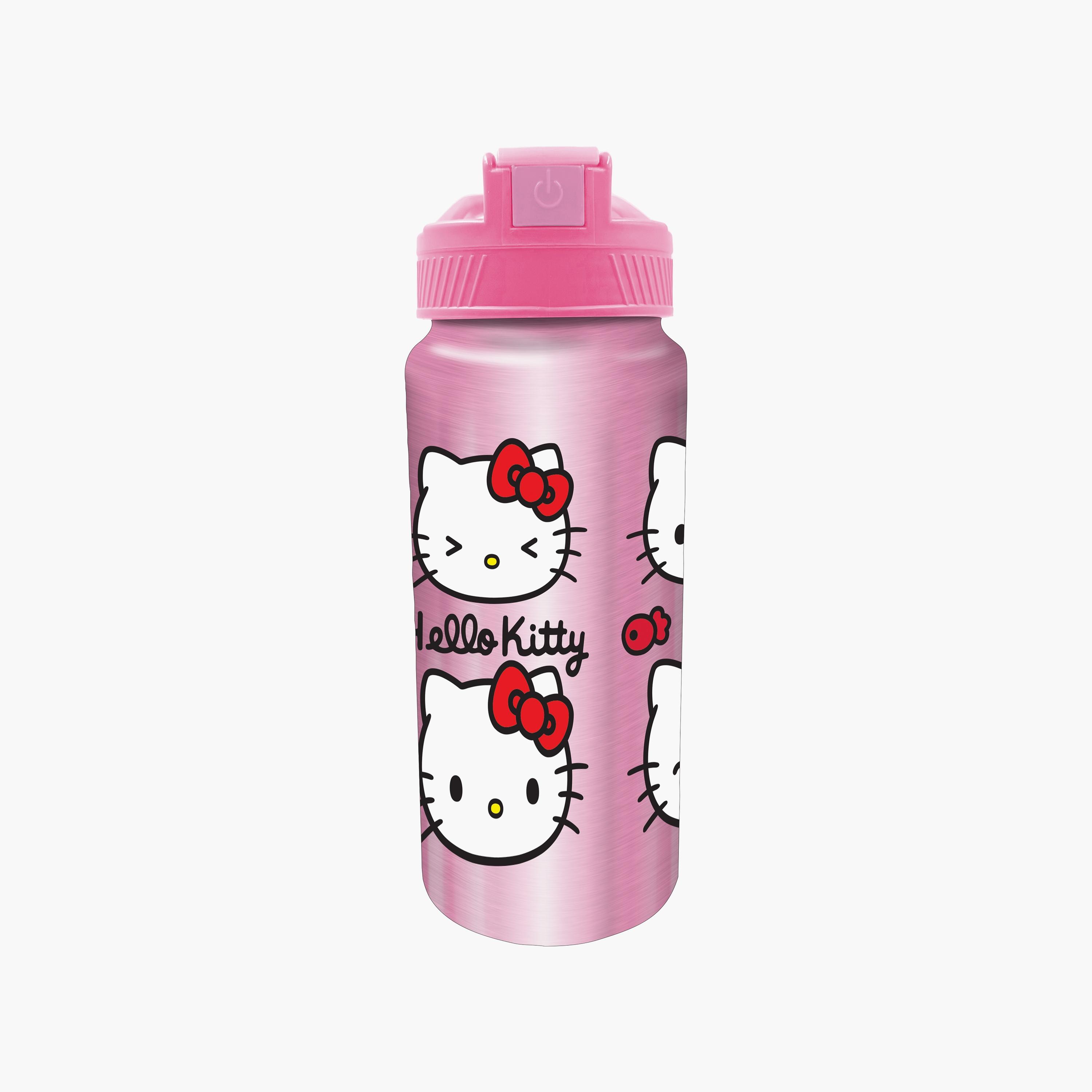 زجاجة مياه من الألومنيوم بطبعة هالو كيتي - وردي - 500 مل-school-waterbottles-image-2