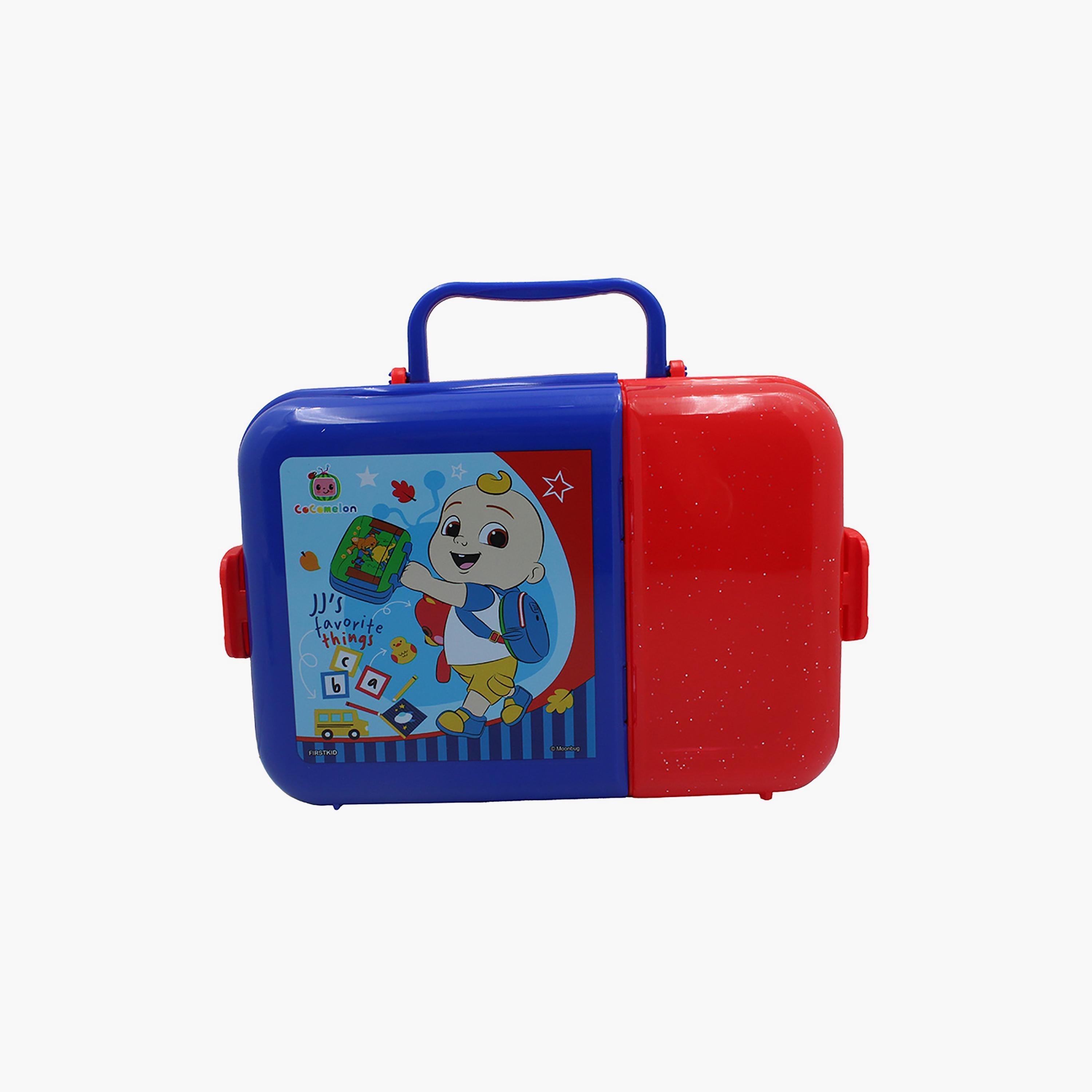 صندوق غداء بقسمين مع قفل جانبي ومقبض علوي بطبعة كوكوميلون - متعدد الألوان-school-lunchessentials-lunchboxes-image-1