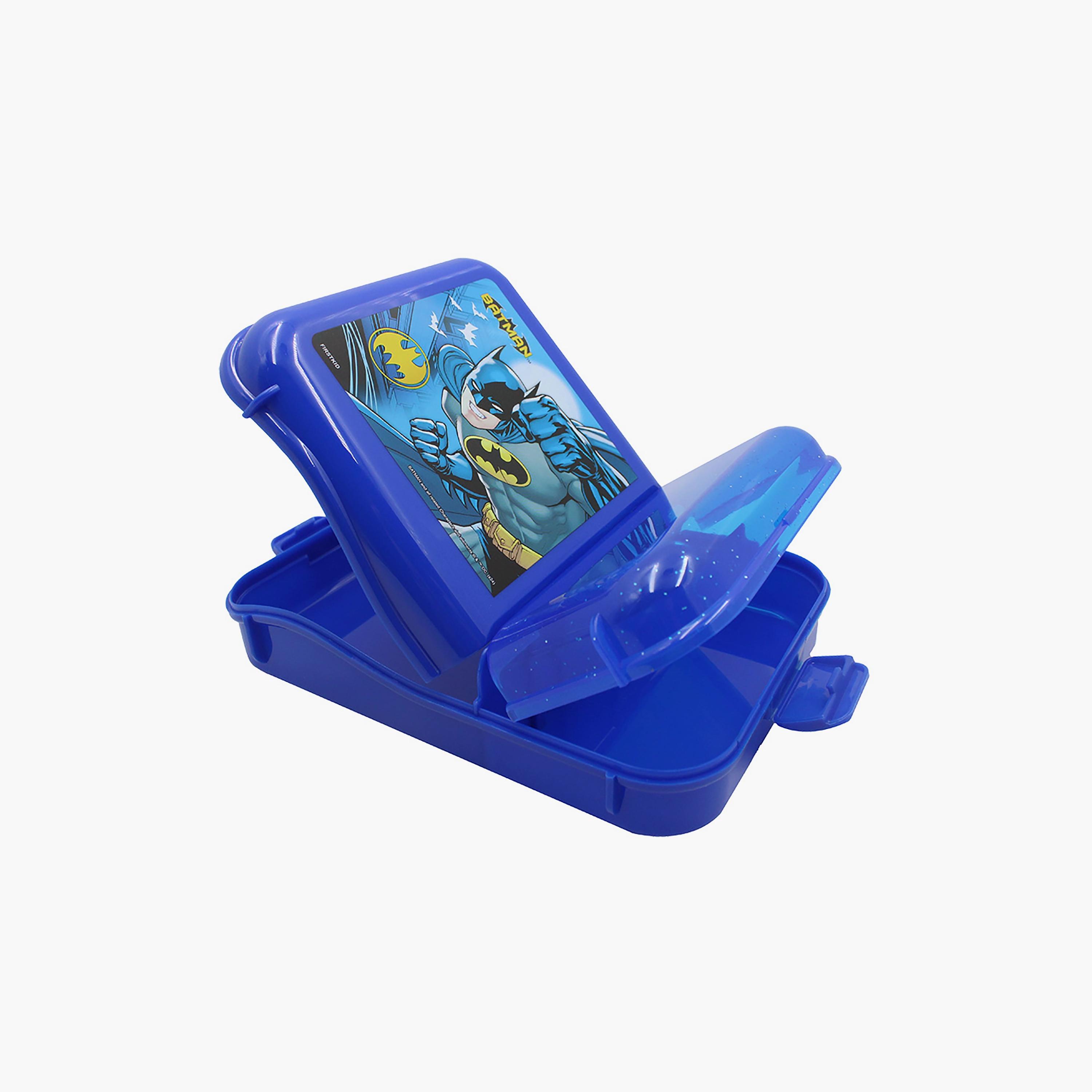 Batman Printed 2 Compartment Lunch Box with Side Lock & Top Handle - Blue-school-lunchessentials-lunchboxes-image-3