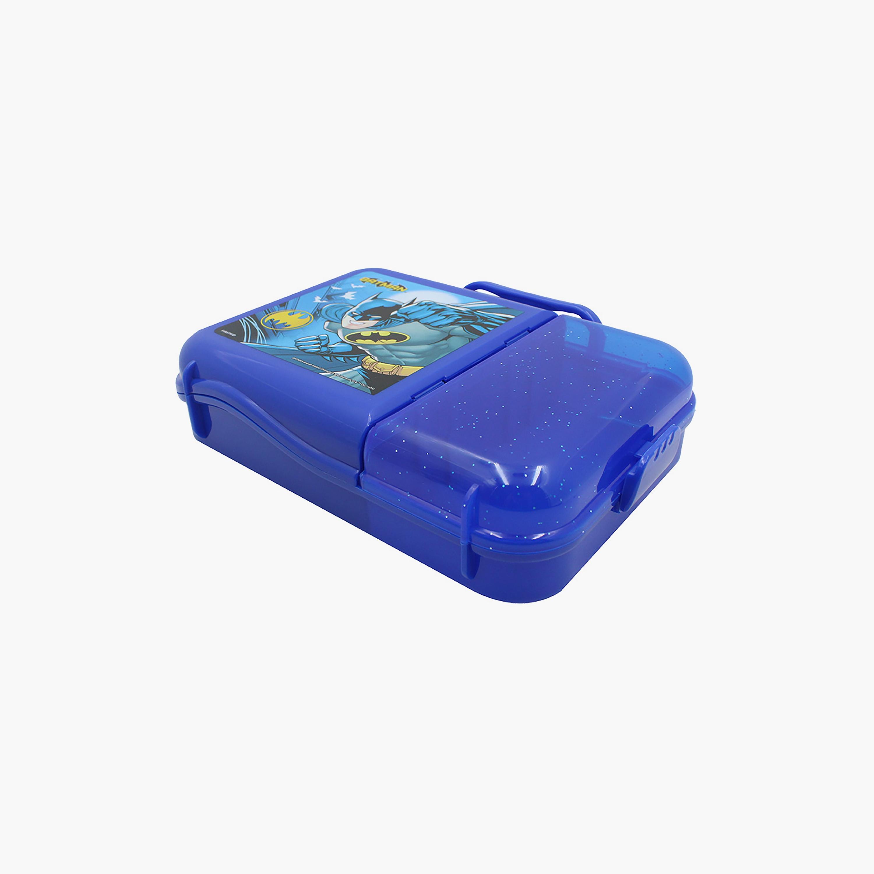 Batman Printed 2 Compartment Lunch Box with Side Lock & Top Handle - Blue-school-lunchessentials-lunchboxes-image-4