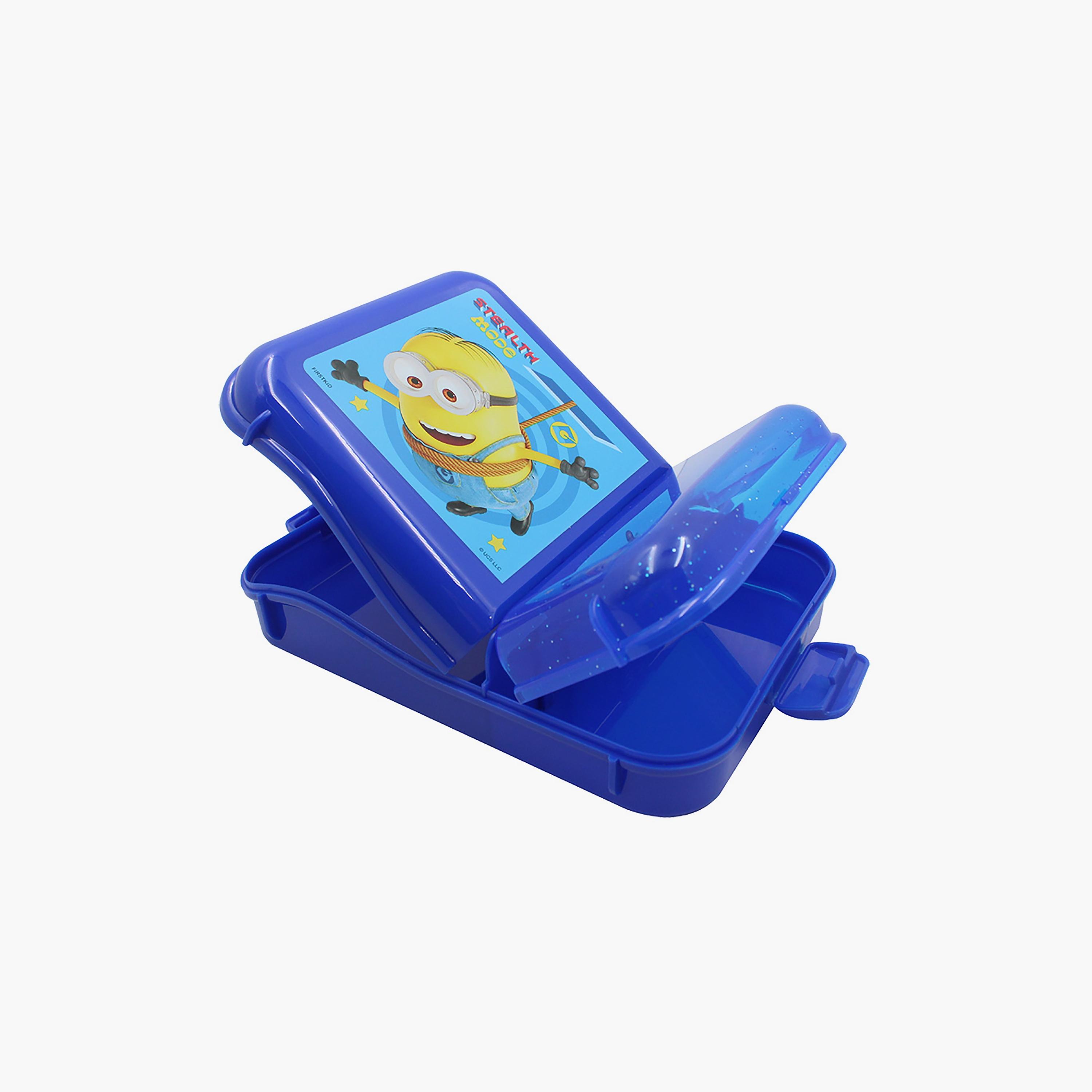 Despicable Me Printed 2-Compartment Lunch Box with Side Lock - Blue-school-lunchessentials-lunchboxes-image-3