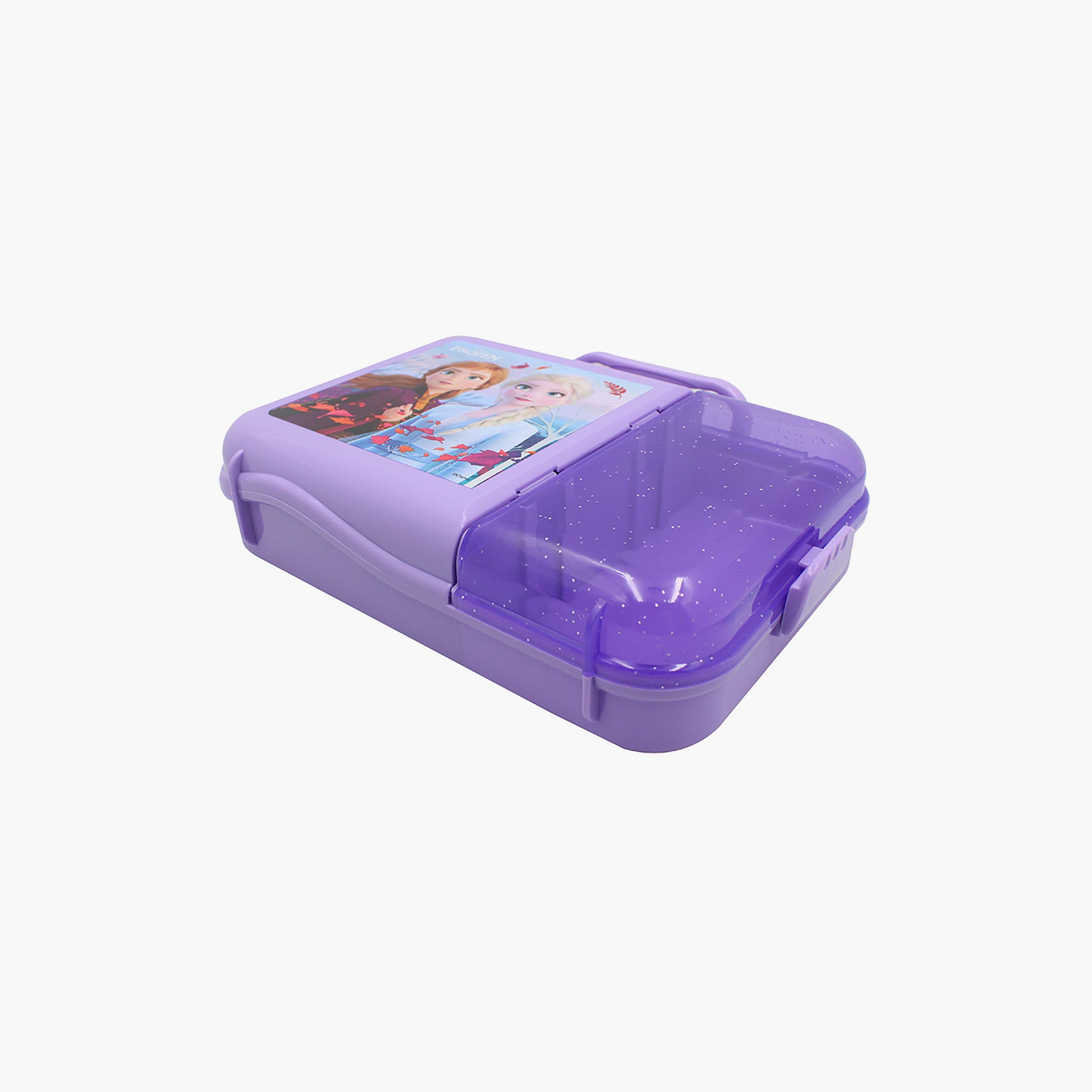 صندوق غداء بقسمين مع قفل ومقبض علوي بطبعة ديزني فروزن- متعدد الألوان-school-lunchessentials-lunchboxes-image-4