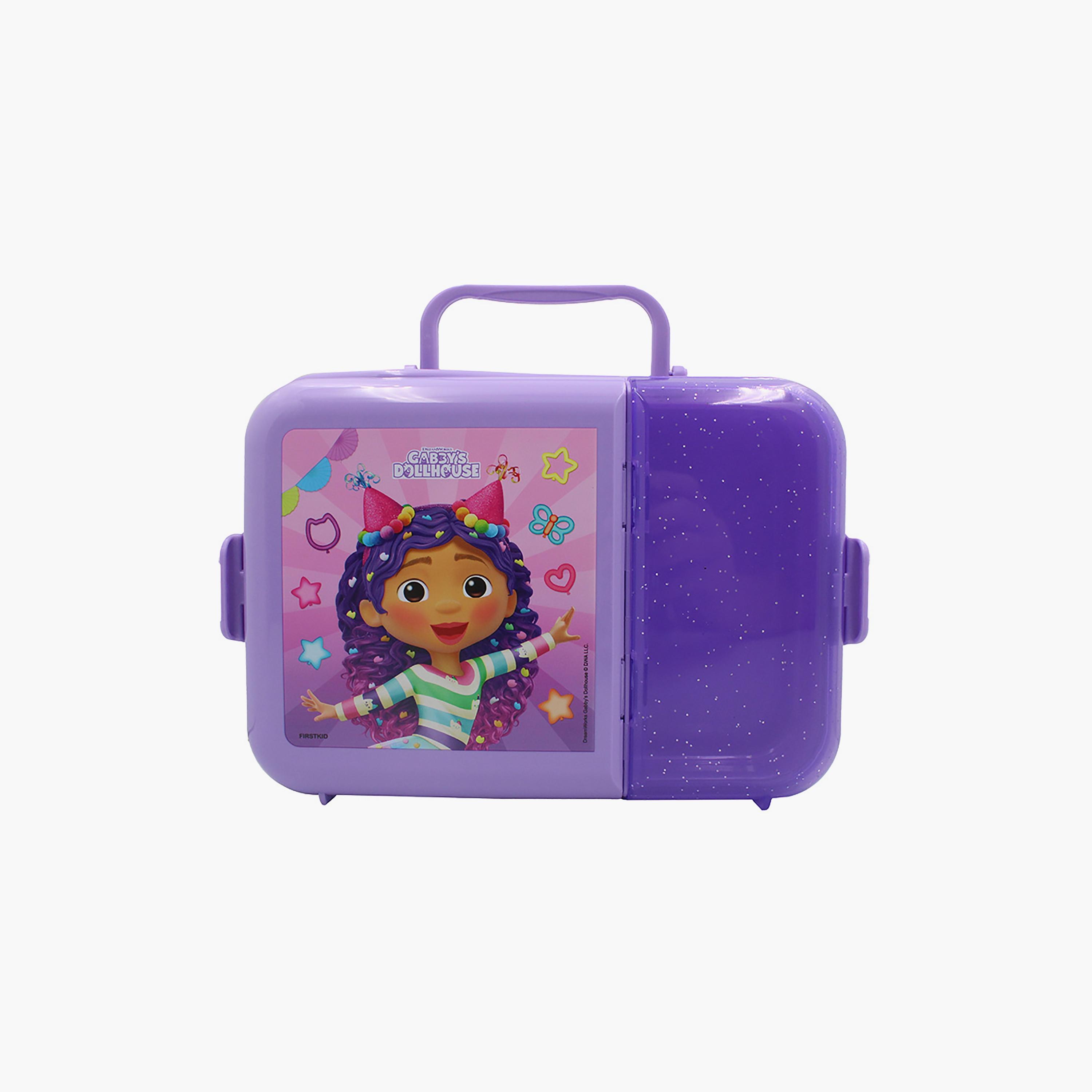 صندوق غداء بقسمين مع قفل جانبي بطبعة جابيز دول هاوس، - أرجواني-school-lunchessentials-lunchboxes-image-1