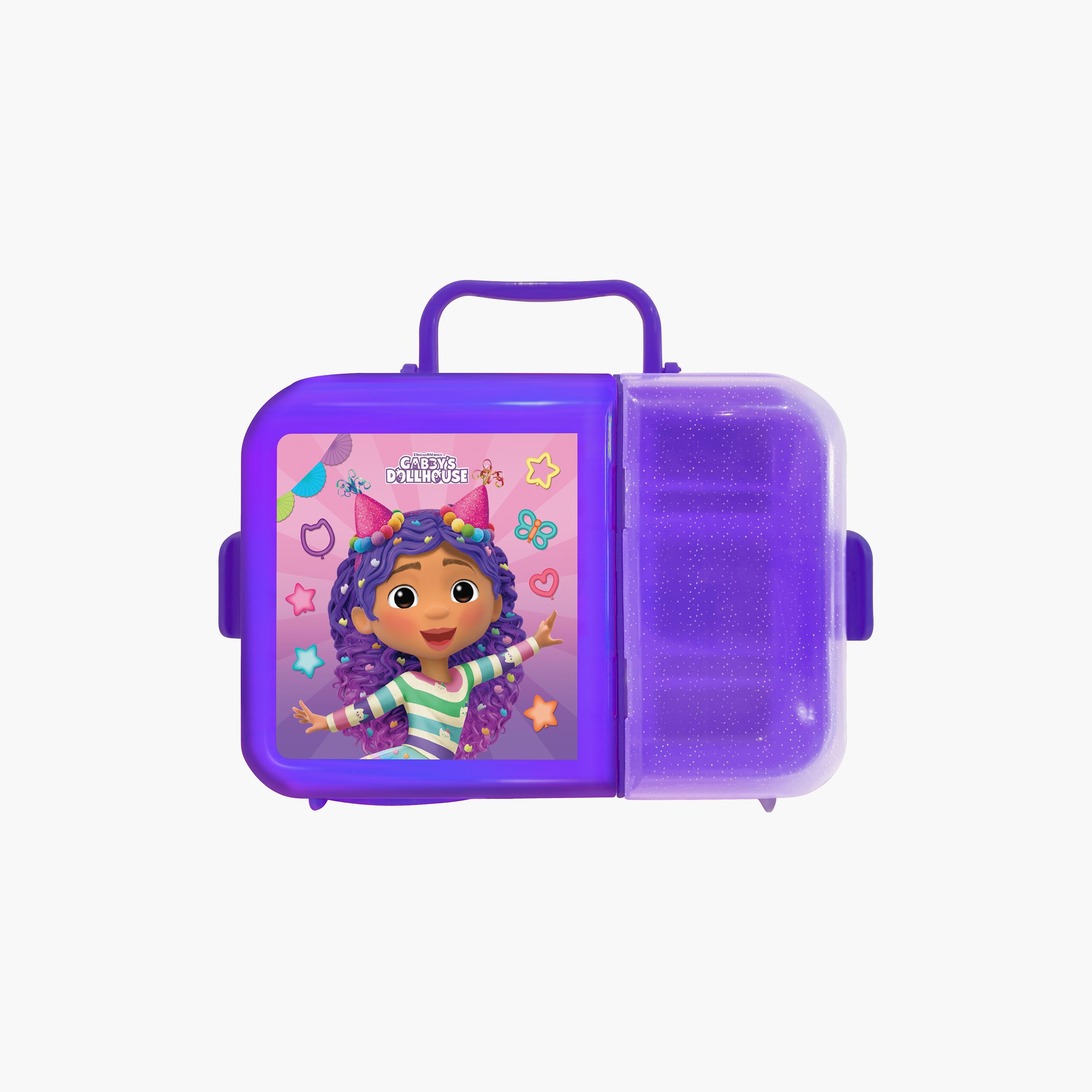 صندوق غداء بقسمين مع قفل جانبي بطبعة جابيز دول هاوس، - أرجواني-school-lunchessentials-lunchboxes-image-2