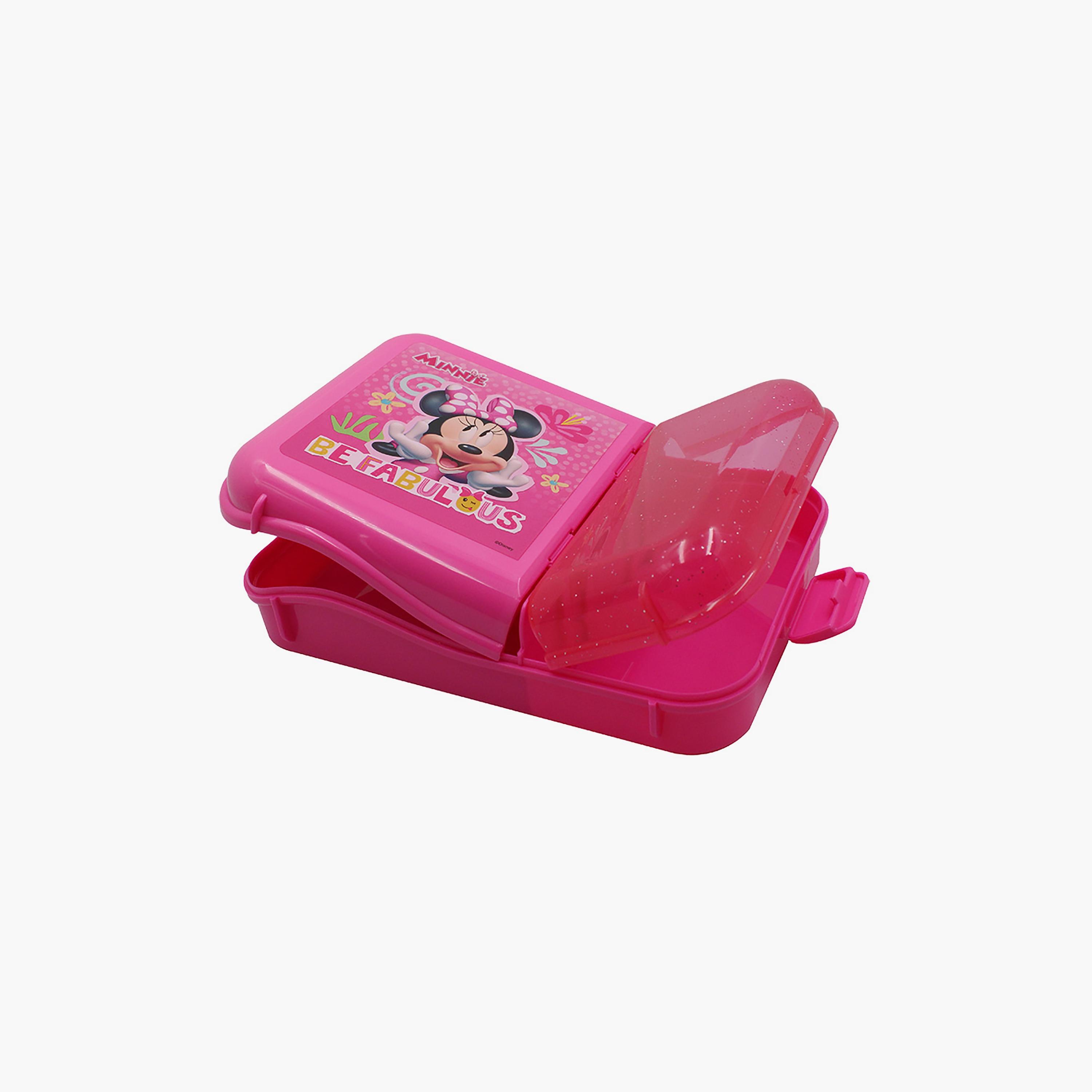 Disney Minnie Mouse Printed 2-Compartment Lunch Box with Side Lock - Pink-school-lunchessentials-lunchboxes-image-2