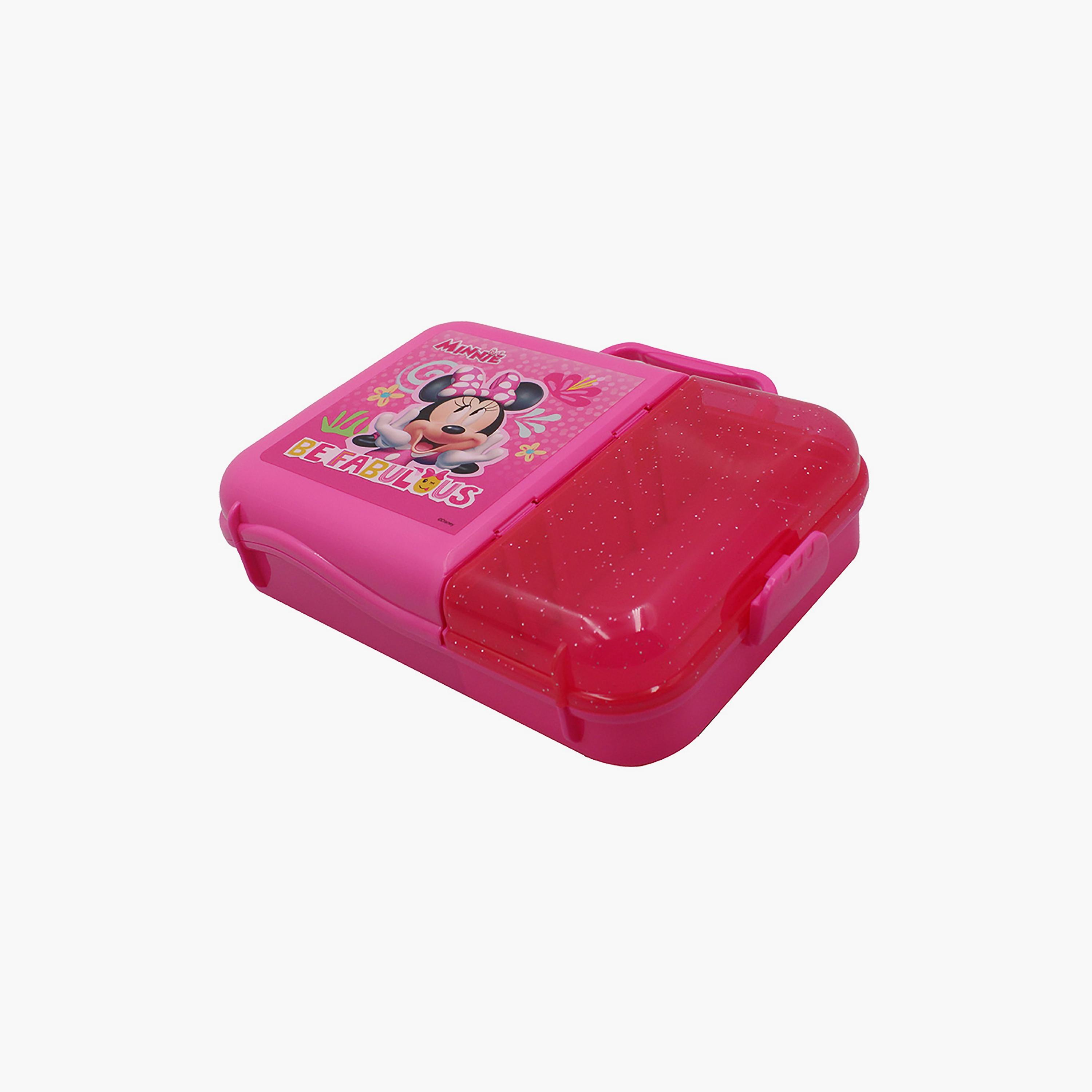Disney Minnie Mouse Printed 2-Compartment Lunch Box with Side Lock - Pink-school-lunchessentials-lunchboxes-image-3
