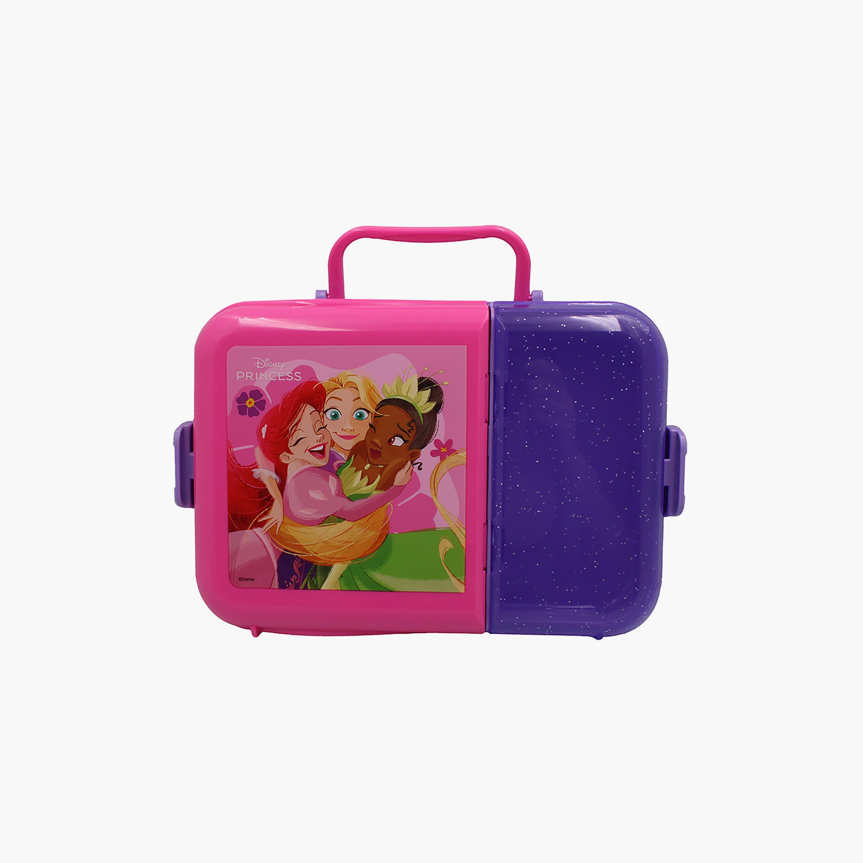 صندوق غداء مزود بقفل ومقبض علوي وبقسمين بطبعة أميرات ديزني - متعدد الألوان-school-lunchessentials-lunchboxes-image-1