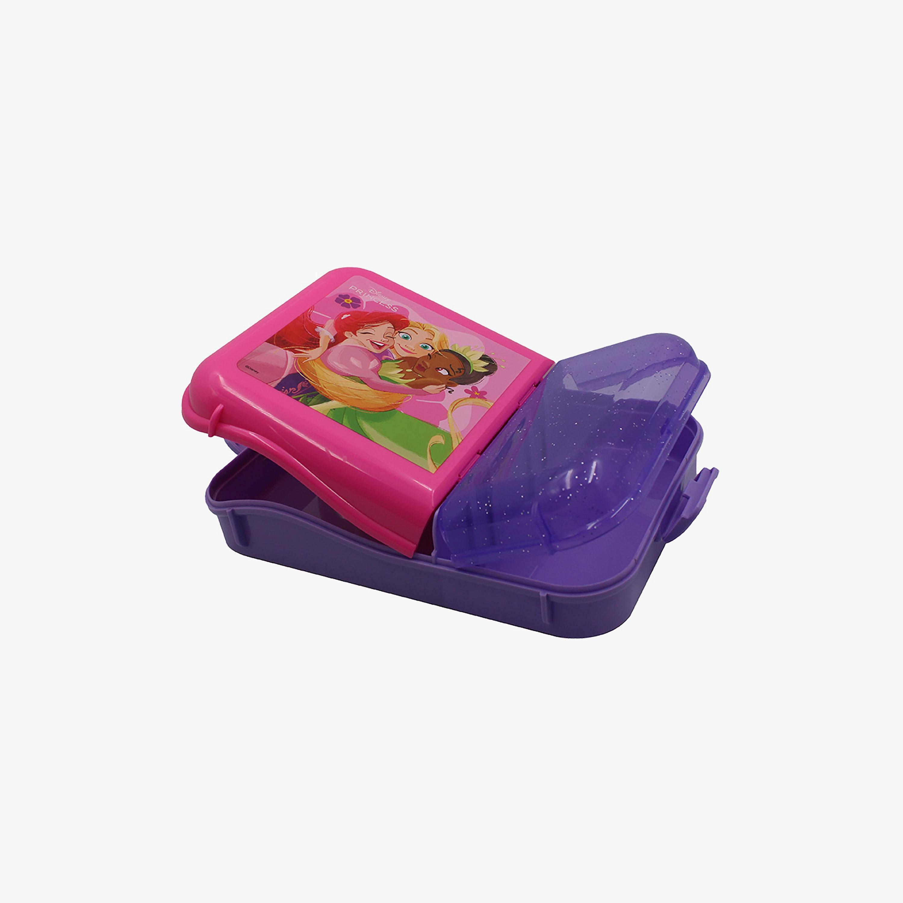 صندوق غداء مزود بقفل ومقبض علوي وبقسمين بطبعة أميرات ديزني - متعدد الألوان-school-lunchessentials-lunchboxes-image-3