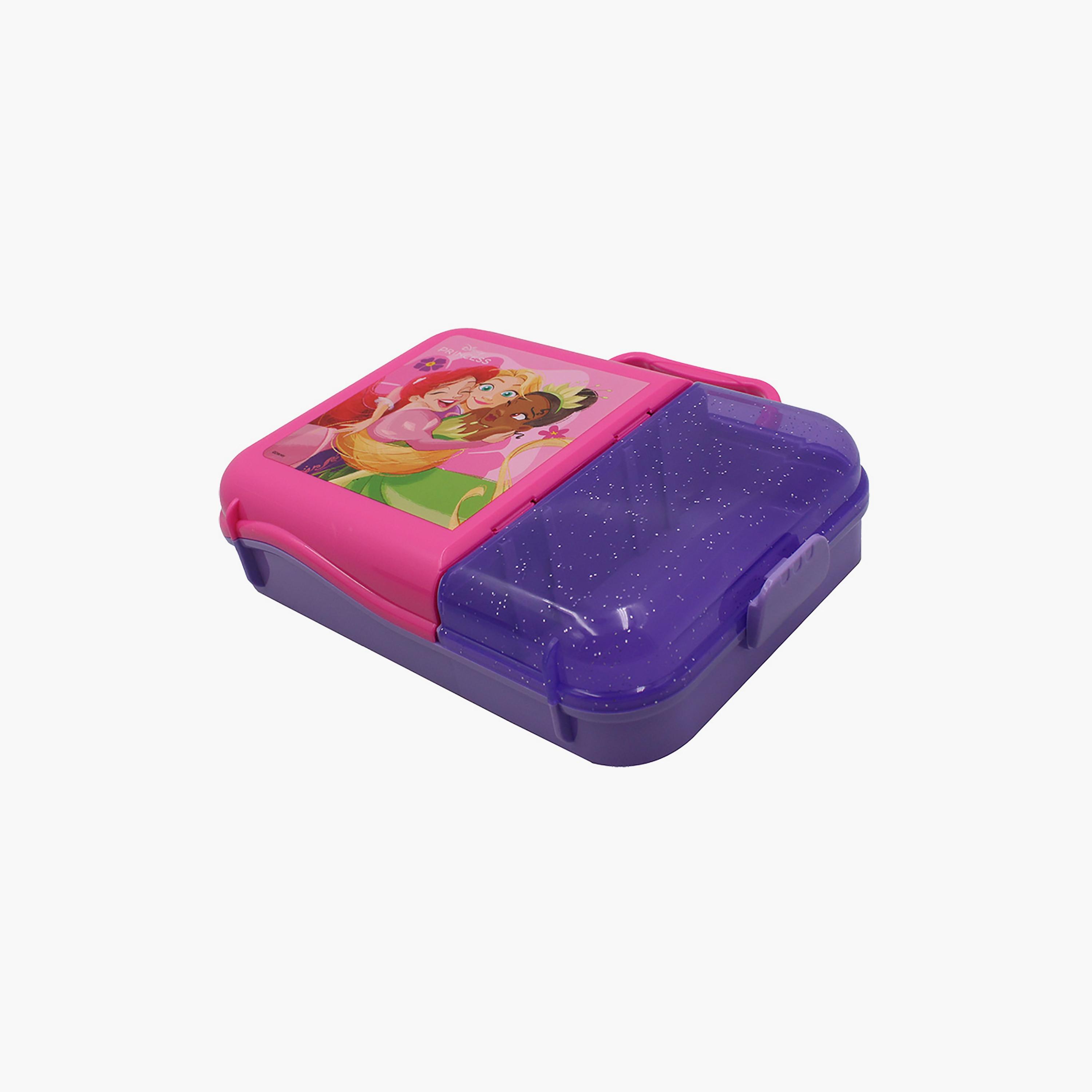 صندوق غداء مزود بقفل ومقبض علوي وبقسمين بطبعة أميرات ديزني - متعدد الألوان-school-lunchessentials-lunchboxes-image-4