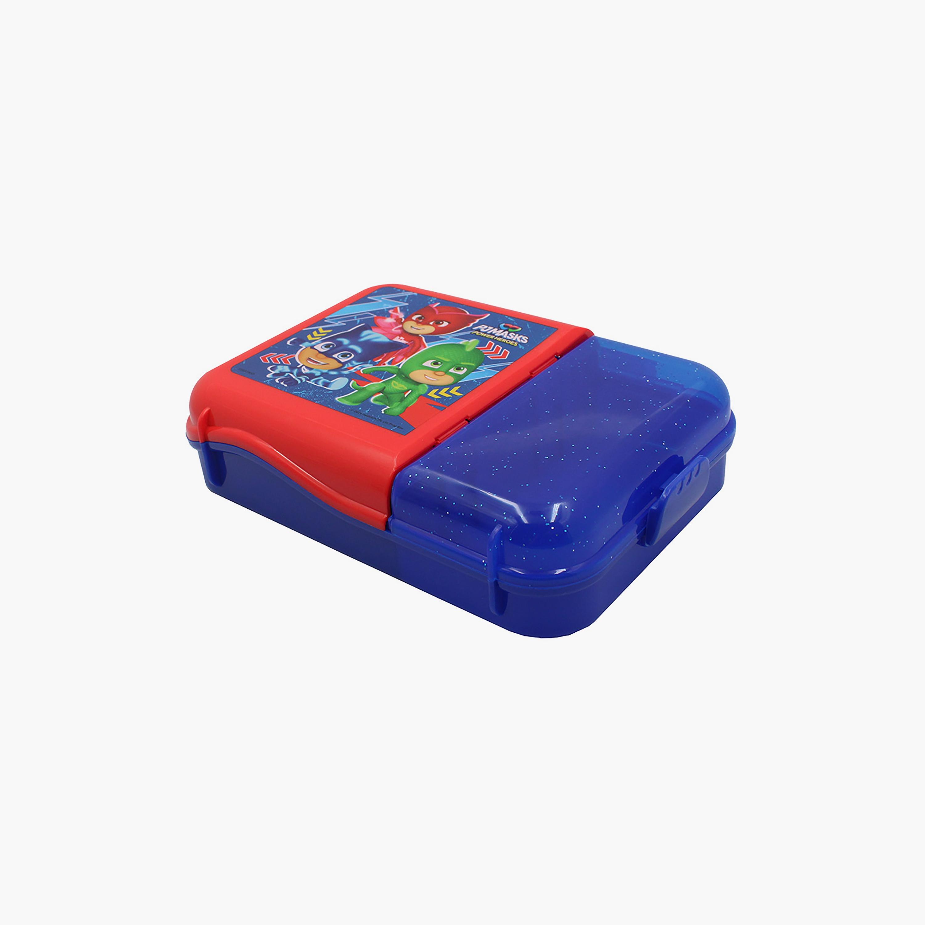 صندوق غداء بقسمين مع قفل جانبي ومقبض علوي بطبعة بي جي ماسكس - متعدد الألوان-school-lunchessentials-lunchboxes-image-4