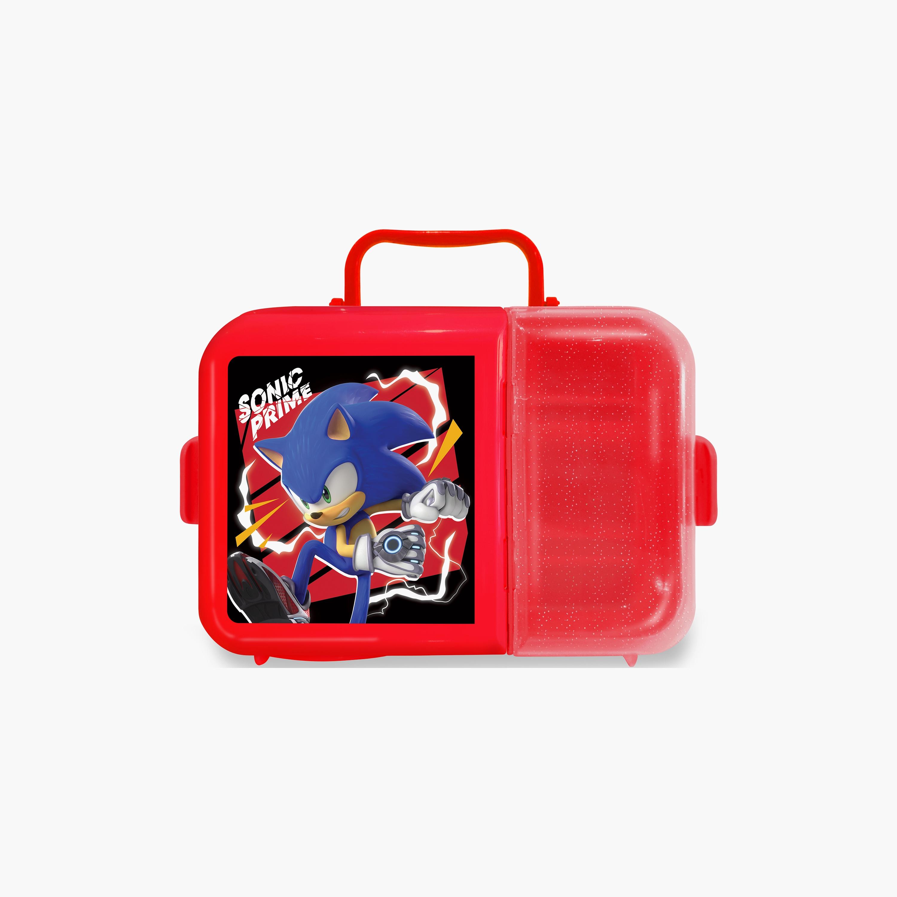 Sonic The Hedgehog Printed 2-Compartment Lunch Box with Side Lock & Top Handle - Red-school-lunchessentials-lunchboxes-image-2