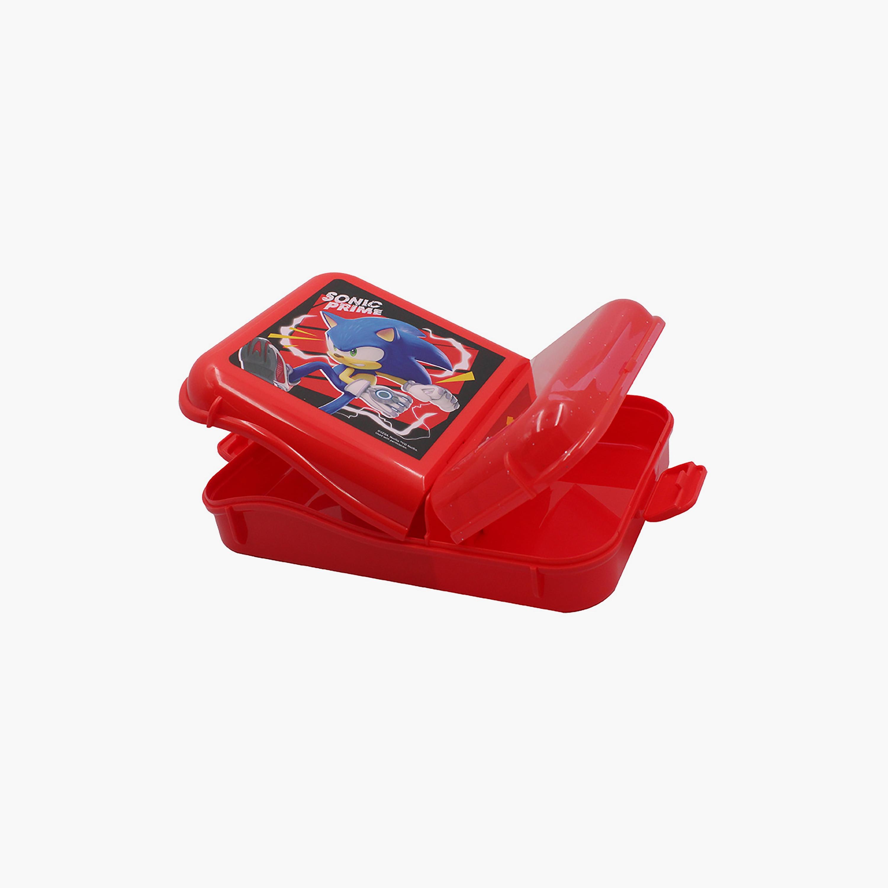 Sonic The Hedgehog Printed 2-Compartment Lunch Box with Side Lock & Top Handle - Red-school-lunchessentials-lunchboxes-image-3