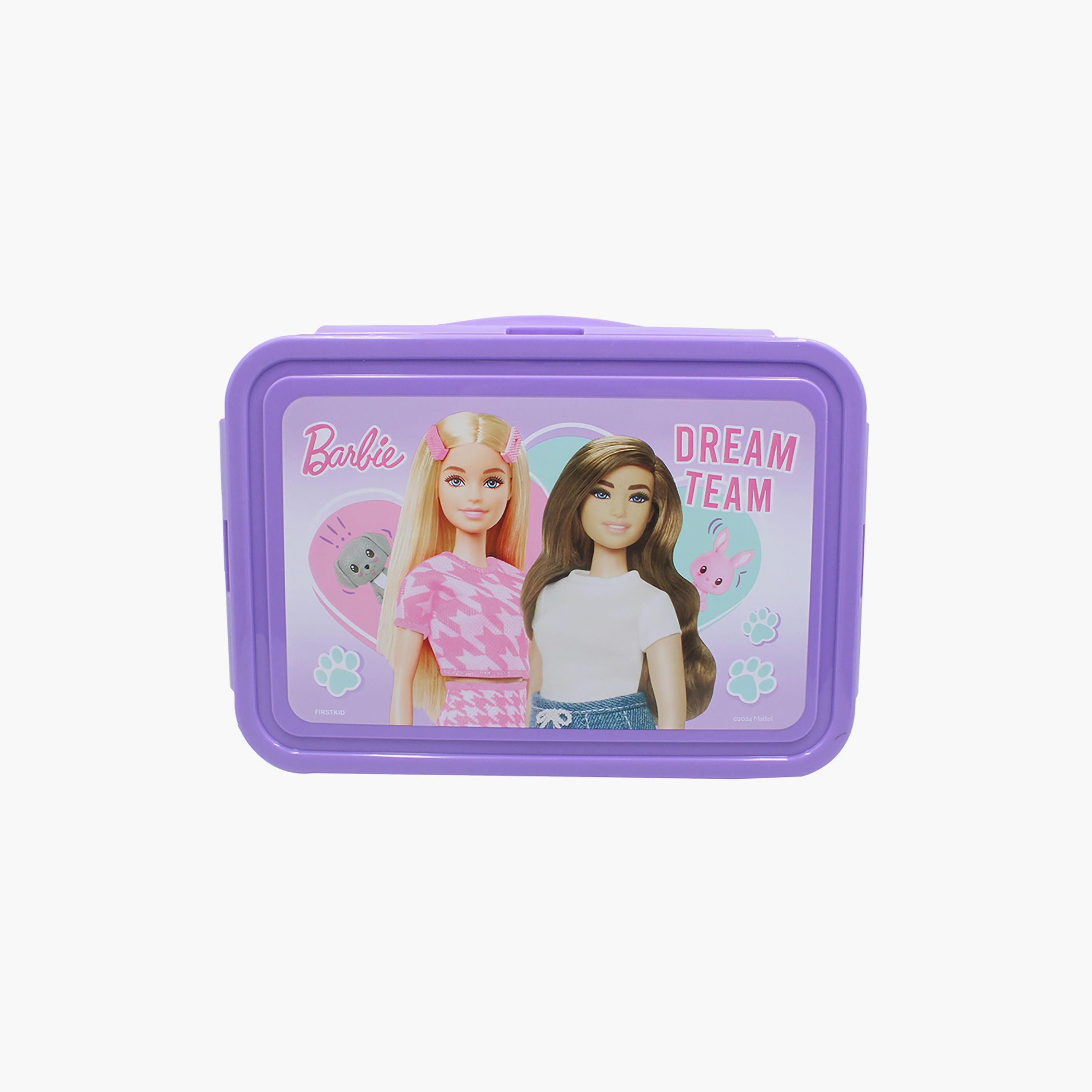 Barbie Printed 2-Compartment Lunch Box with Side Lock - Purple - 1400-school-lunchessentials-lunchboxes-image-1