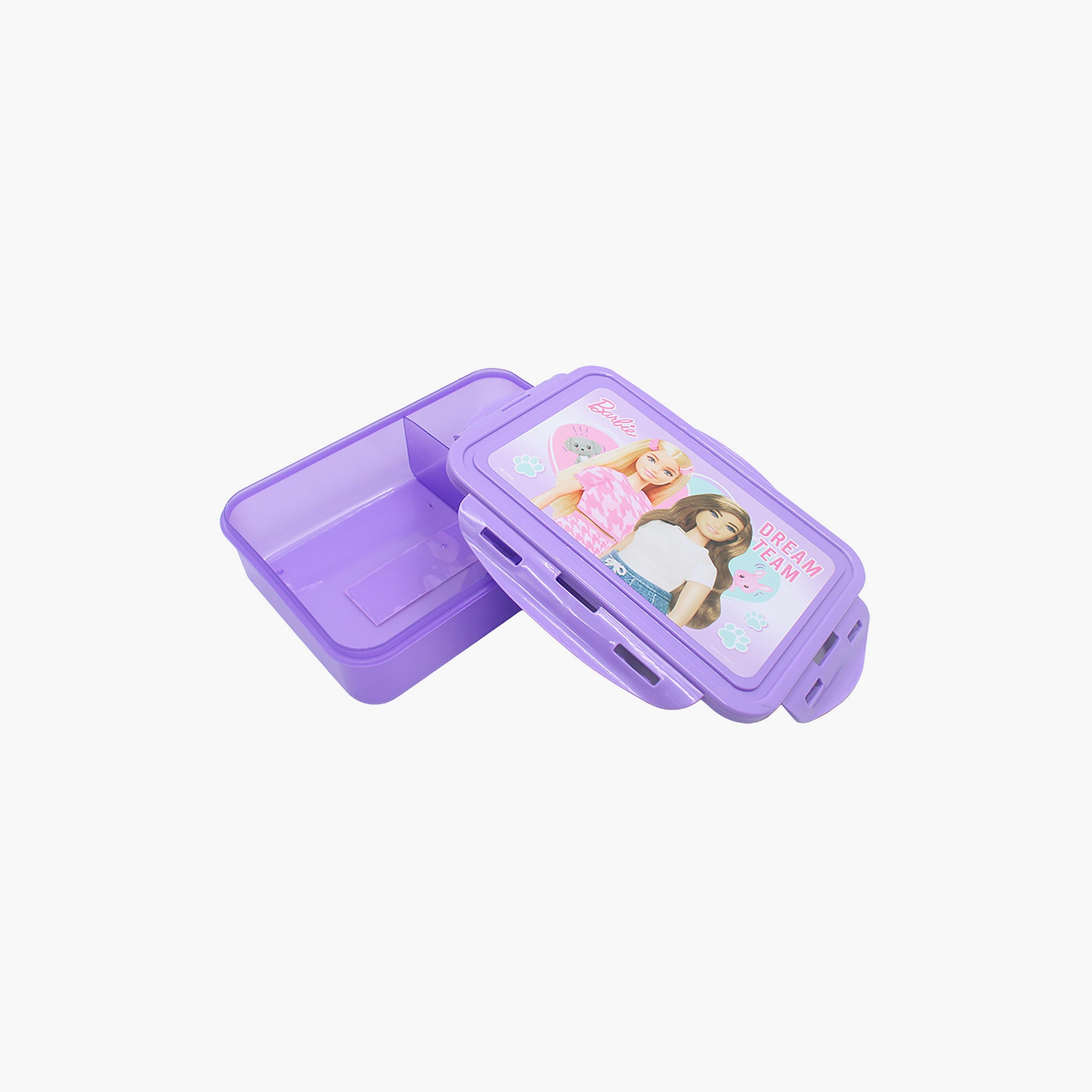 صندوق غداء بقسمين مع قفل جانبي بطبعة باربي - أرجواني - 1400-school-lunchessentials-lunchboxes-image-4