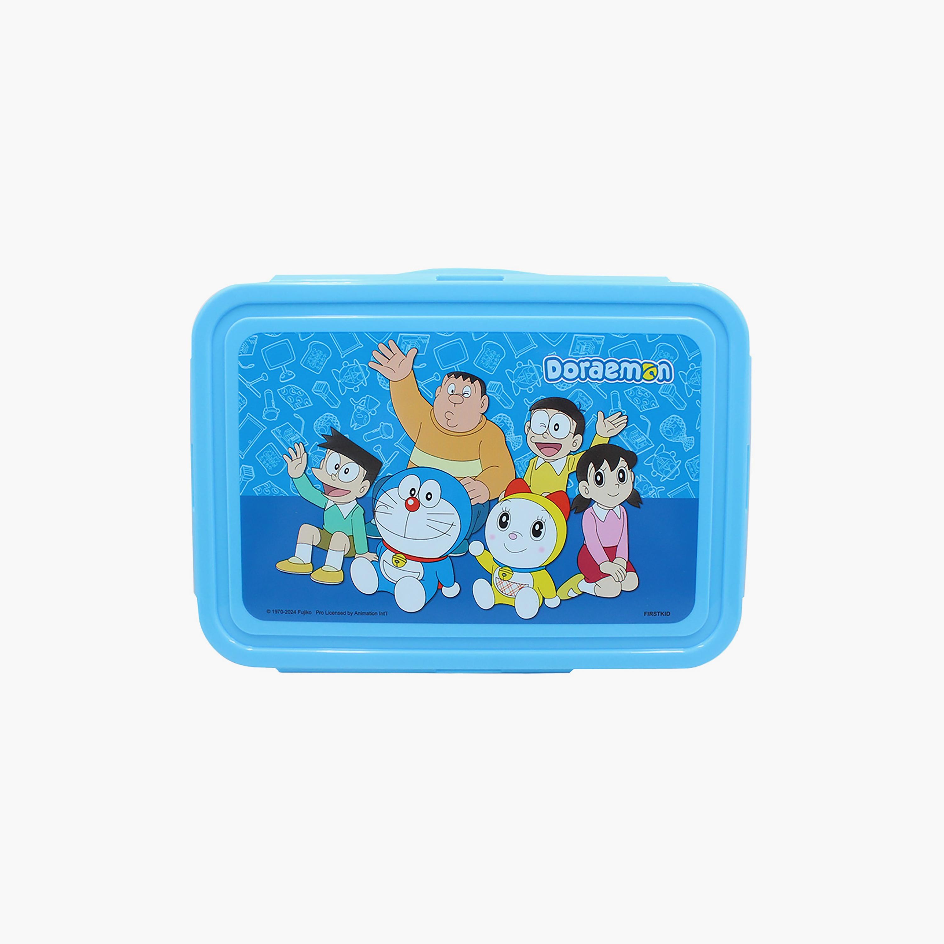 صندوق غداء بقسمين مع قفل جانبي بطبعة دورايمون - أزرق - 1400-school-lunchessentials-lunchboxes-image-1