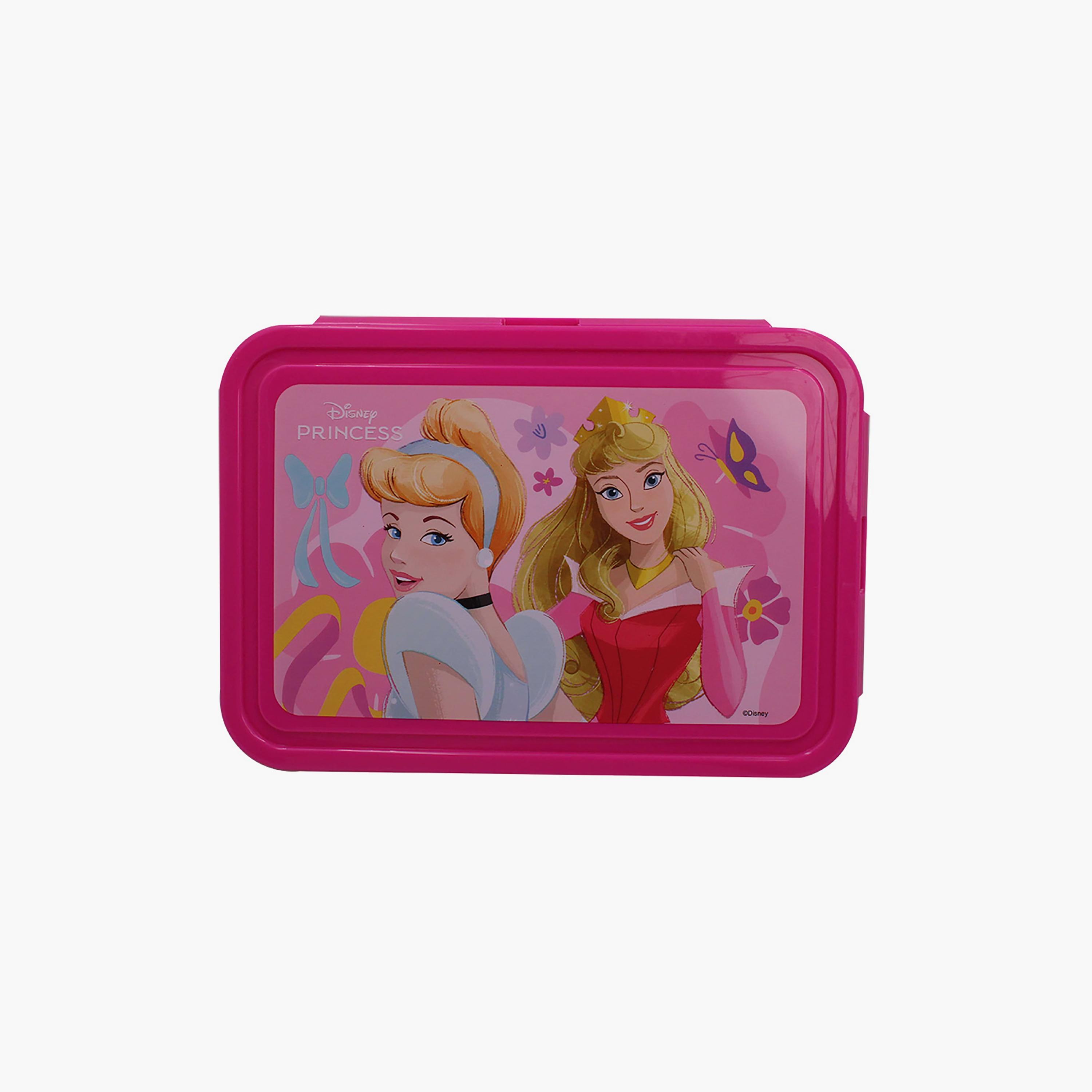 Disney Princess Printed 2-Compartment Lunch Box with Side Lock - Pink - 1400-school-lunchessentials-lunchboxes-image-1