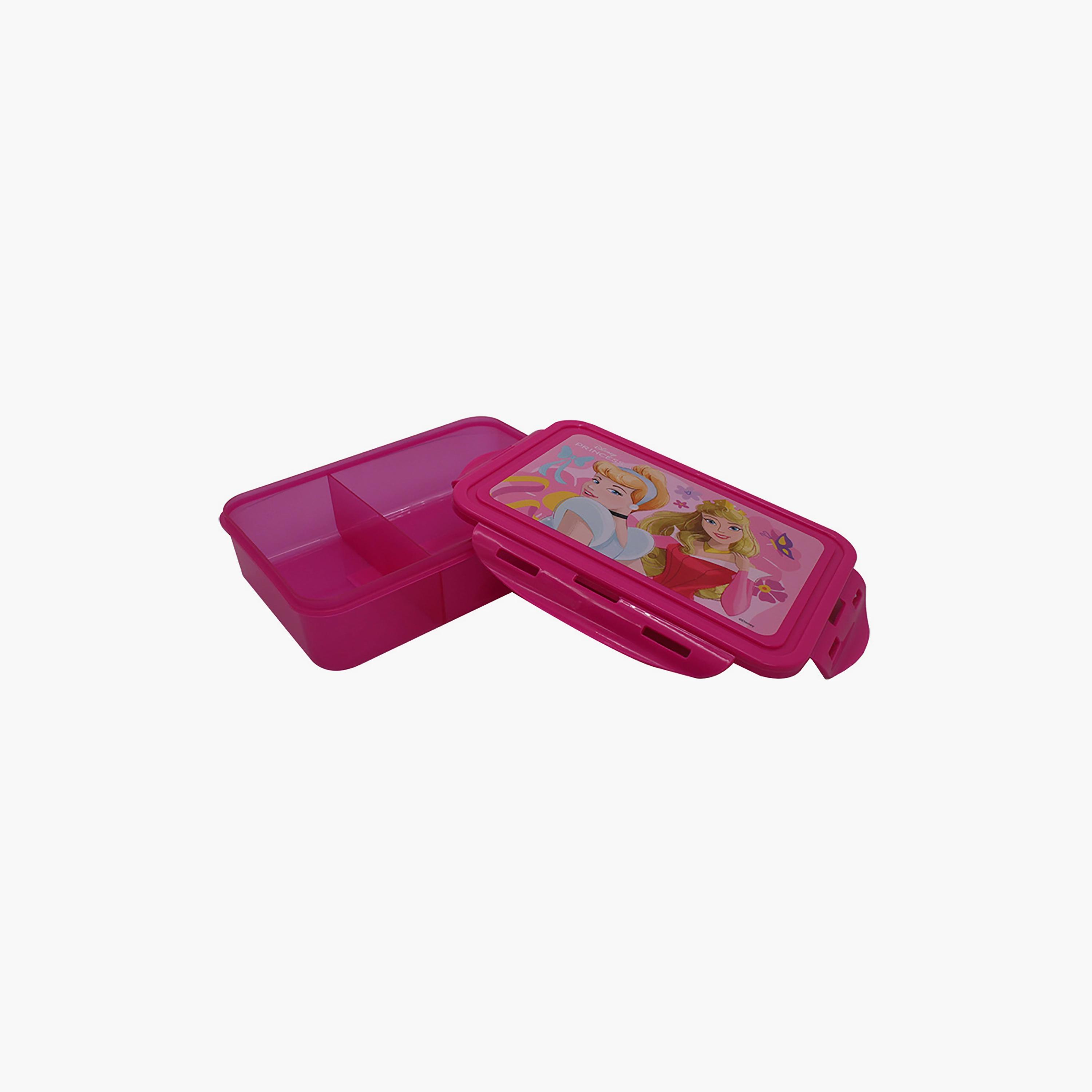صندوق غداء بقسمين مع قفل جانبي بطبعة أميرات ديزني - وردي - 1400-school-lunchessentials-lunchboxes-image-4