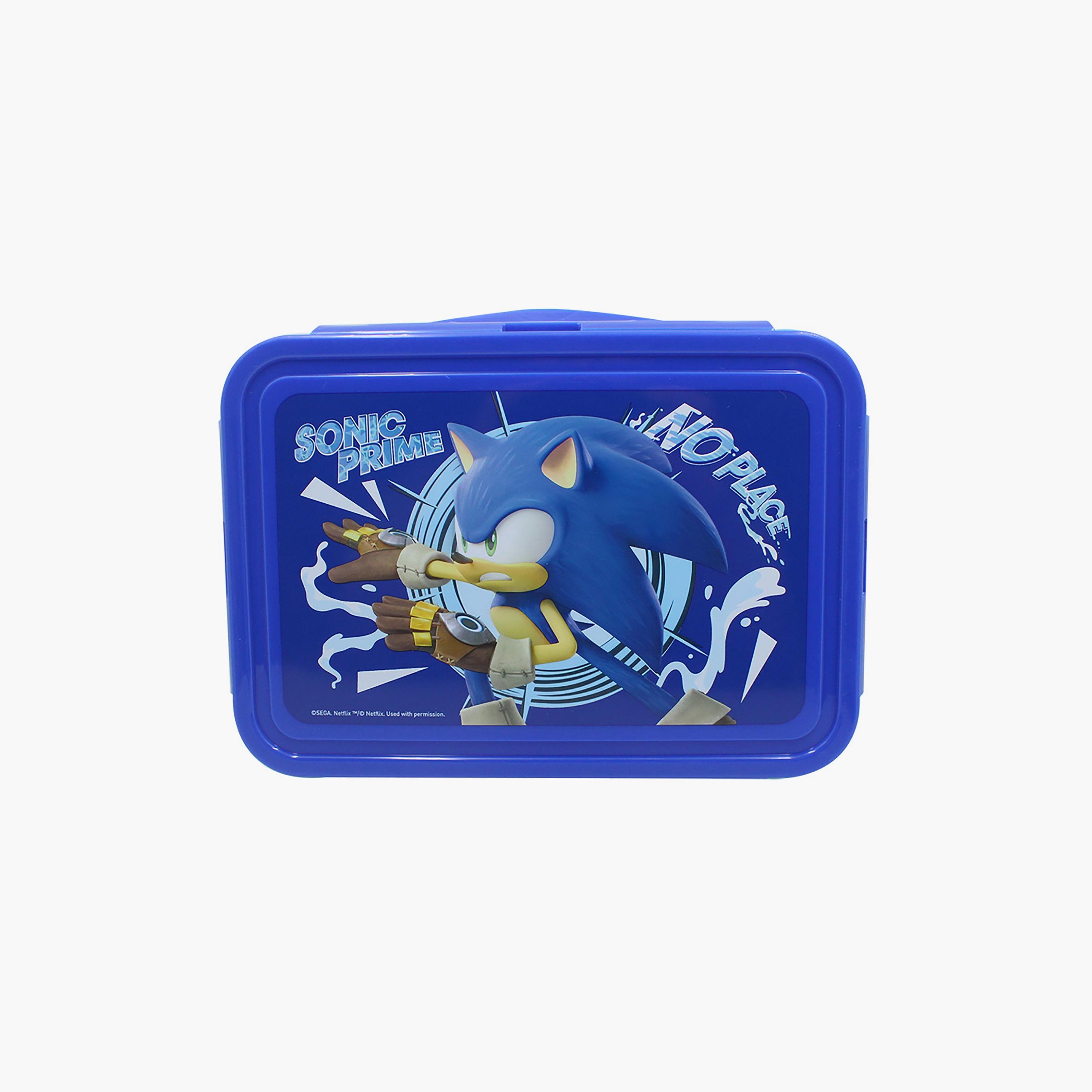 صندوق غداء بقسمين مع قفل جانبي بطبعة سونيك ذا هيدجهوج - أزرق - 1400-school-lunchessentials-lunchboxes-image-1