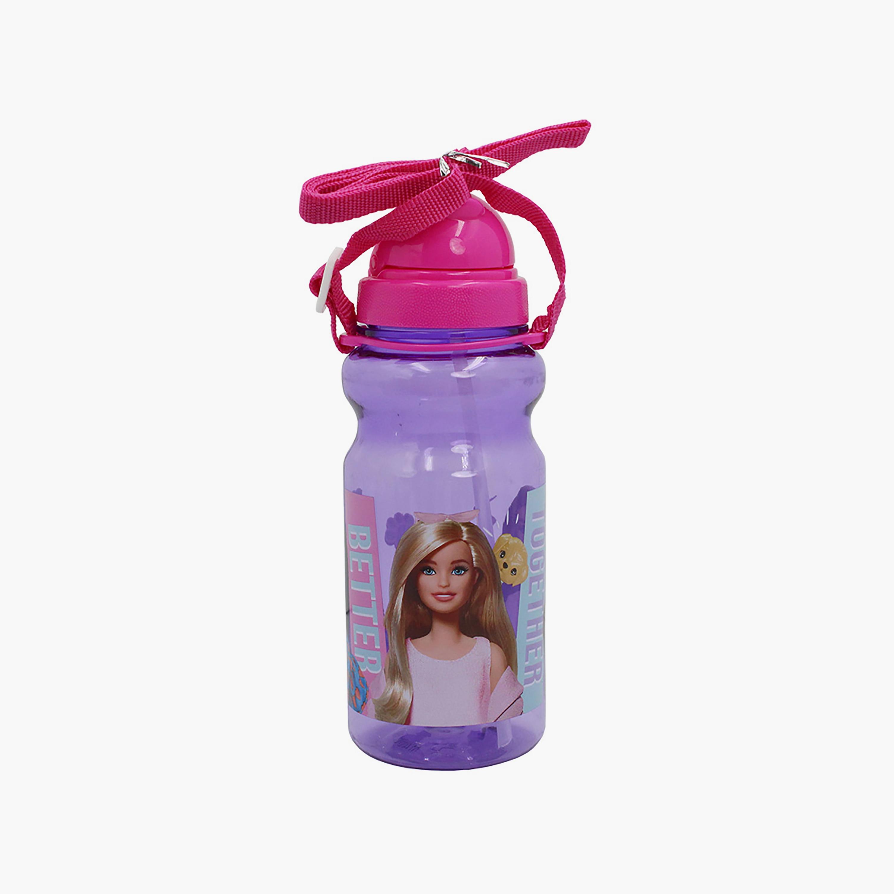Barbie Printed Lunchbox & Water Bottle with Adjustable Strap & Straw - Purple - 1400 ml-school-lunchessentials-lunchboxes-image-3