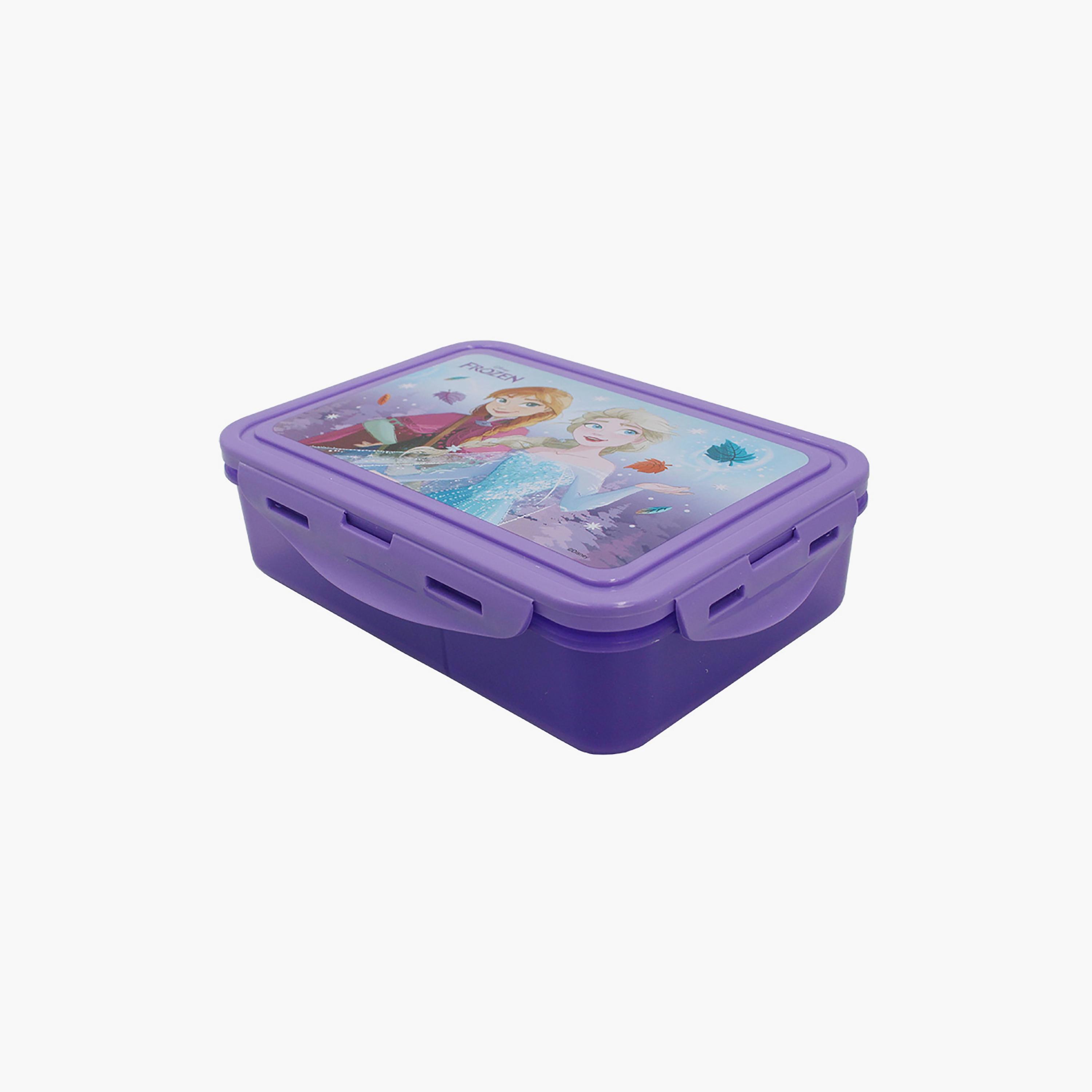 Disney Frozen Printed Lunchbox & Water Bottle with Adjustable Strap & Straw - Purple - 1400 ml-school-lunchessentials-lunchboxes-image-4