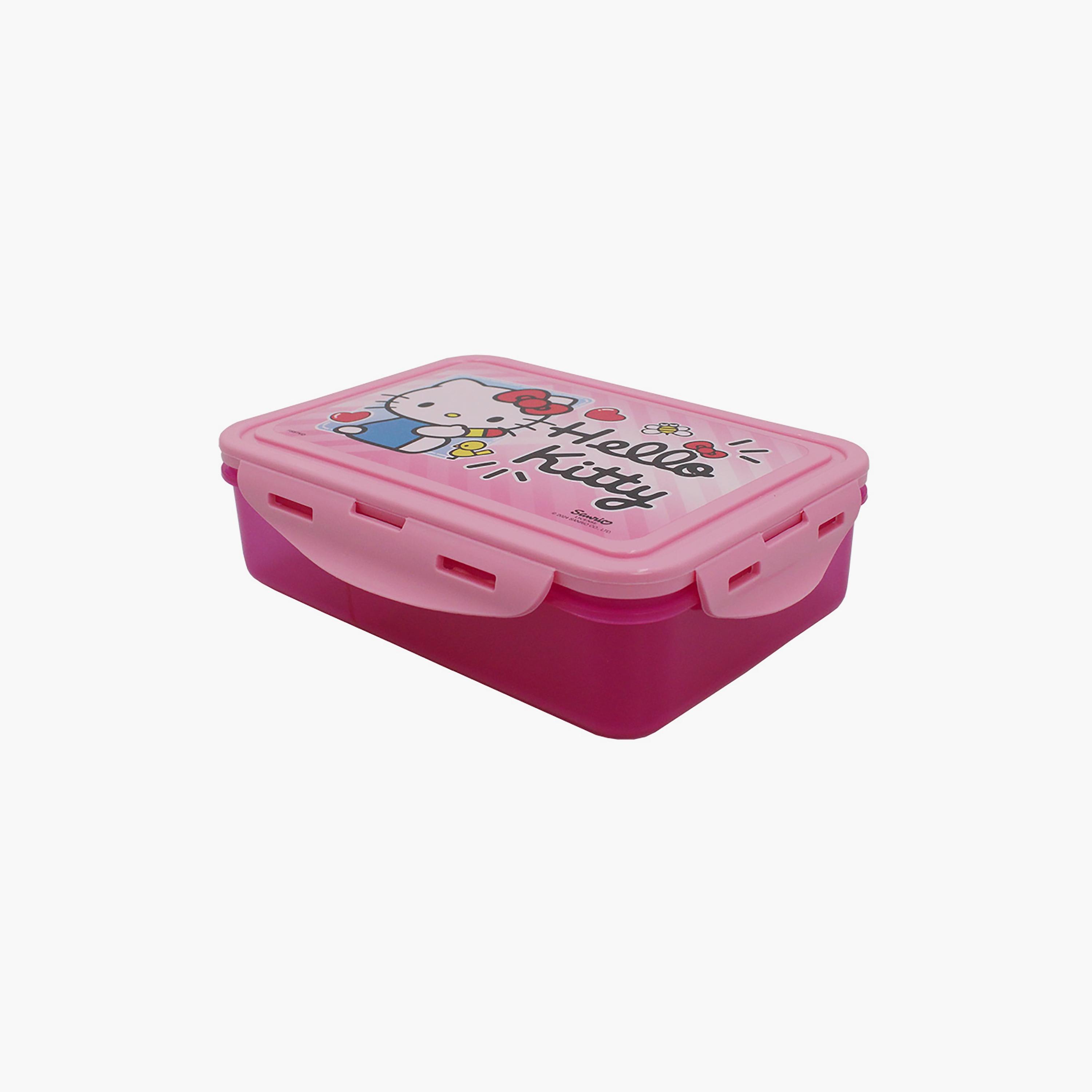 Hello Kitty Printed Lunchbox & Water Bottle with Adjustable Strap & Straw - Pink - 1400 ml-school-lunchessentials-lunchboxes-image-4