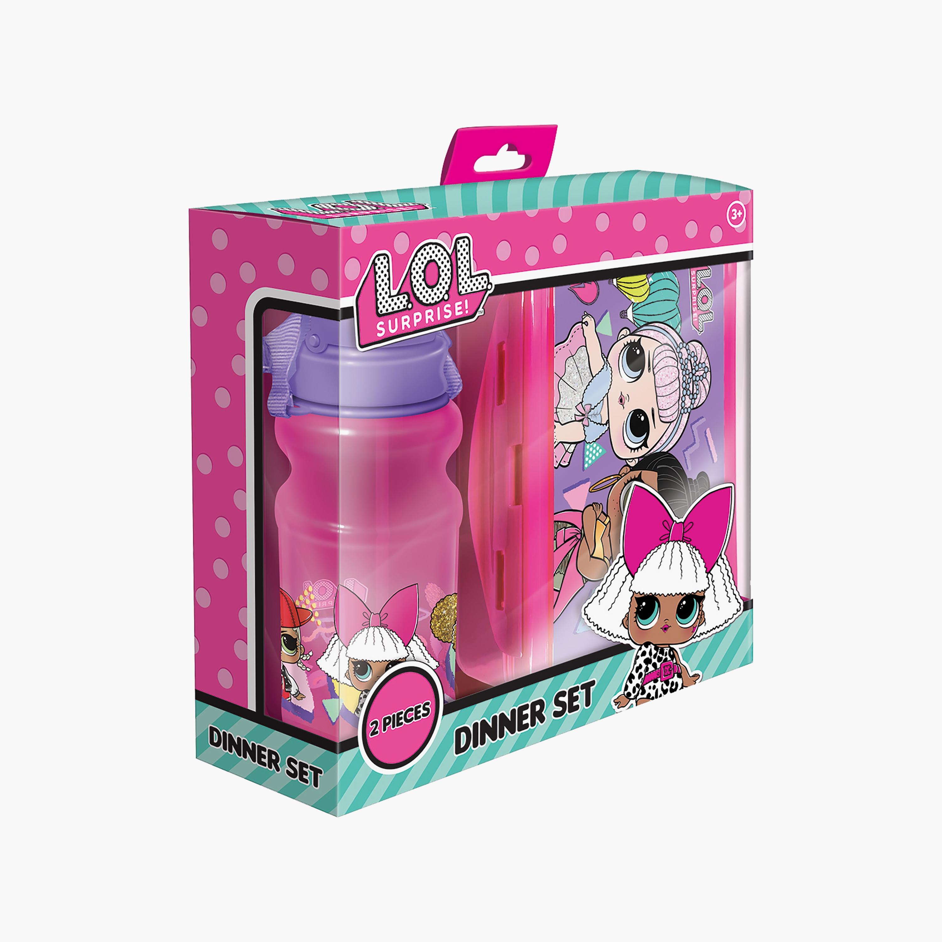 LOL Surprise Printed Lunchbox & Water Bottle with Adjustable Strap & Straw - Multicolour - 1400 ml-school-lunchessentials-lunchboxes-image-2