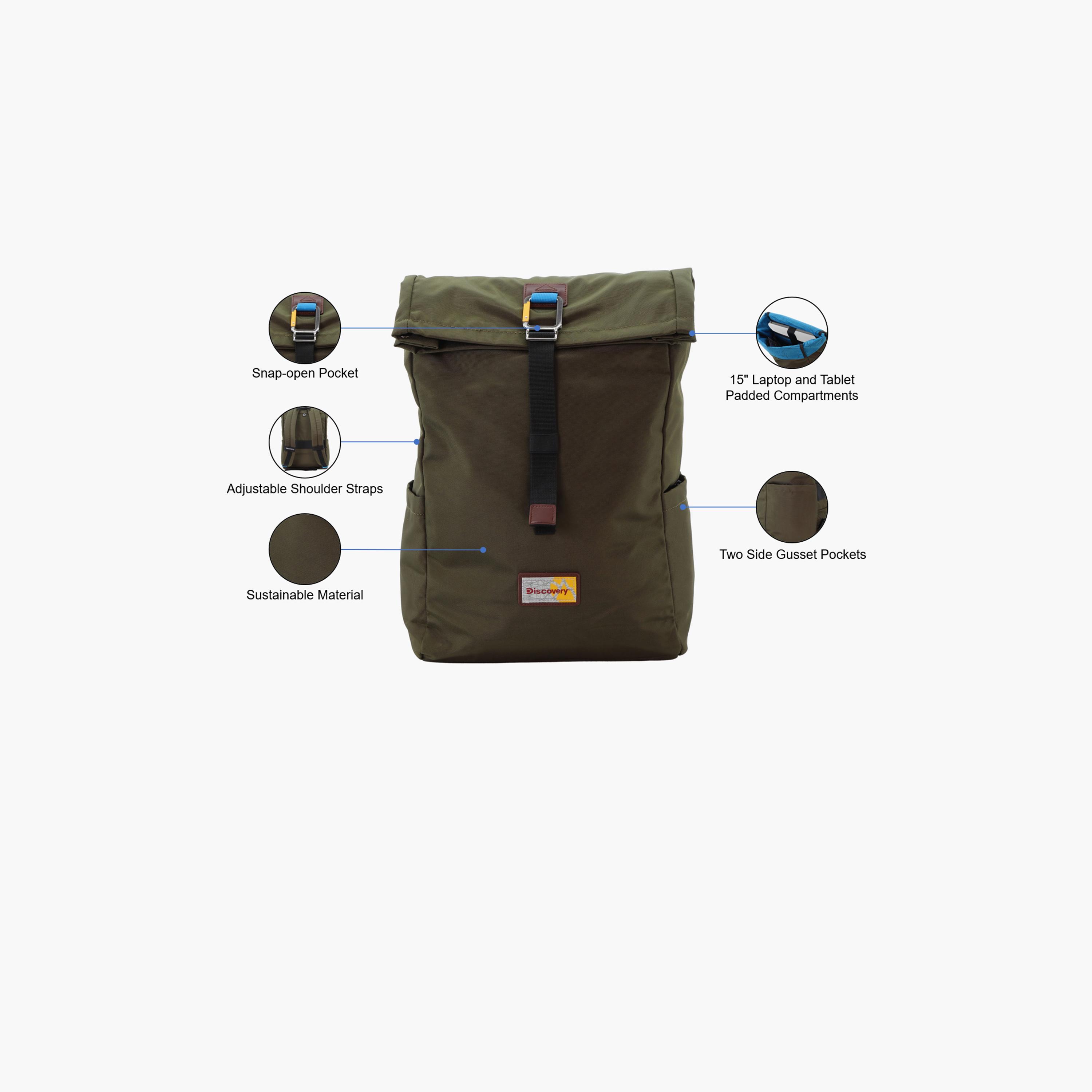 Discovery ICON 15 L | 16 Inches Utility Backpack Polyester with Laptop Compartment-men-bags-image-3