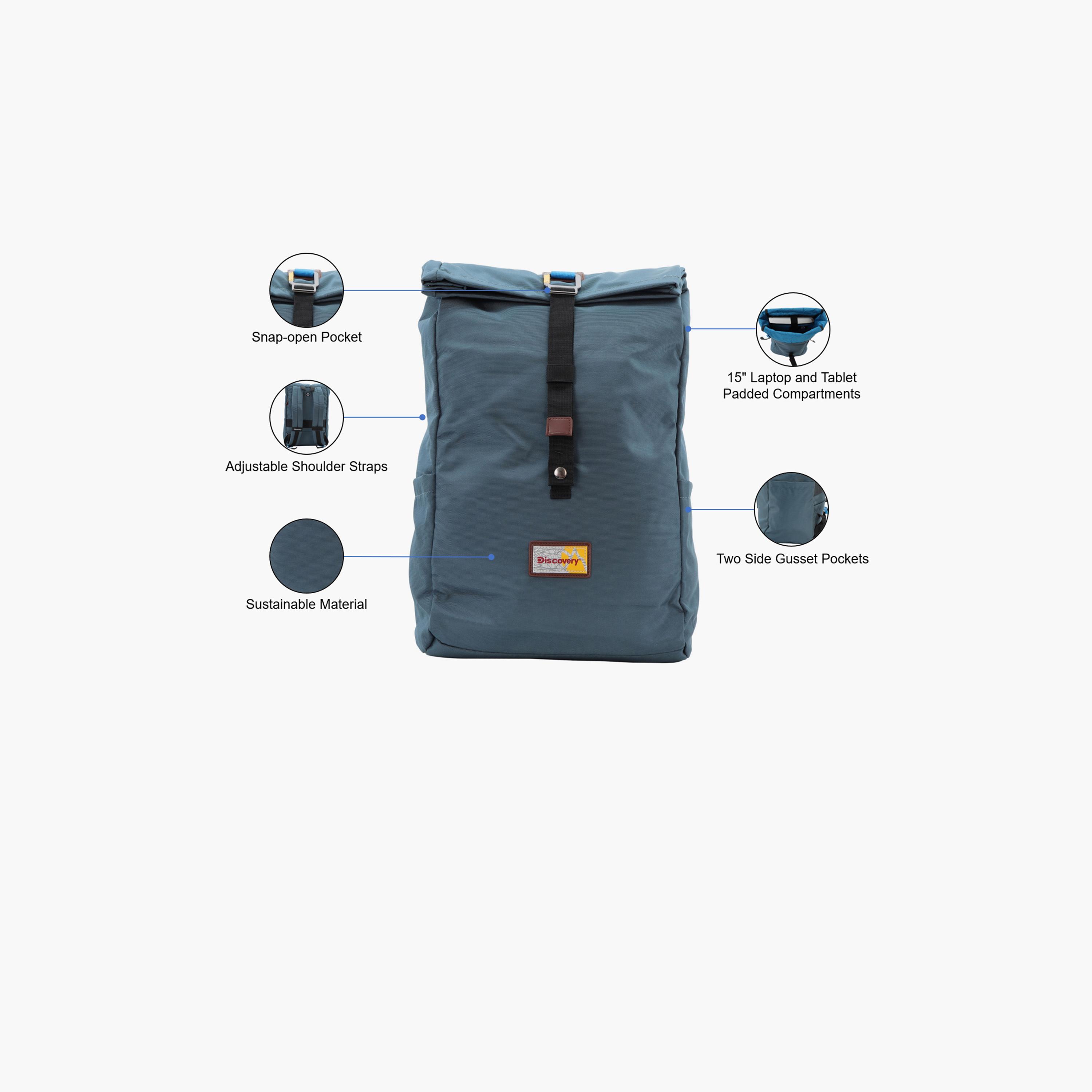 Discovery ICON 15 L | 16 Inches Utility Backpack Polyester with Laptop Compartment-men-bags-image-3