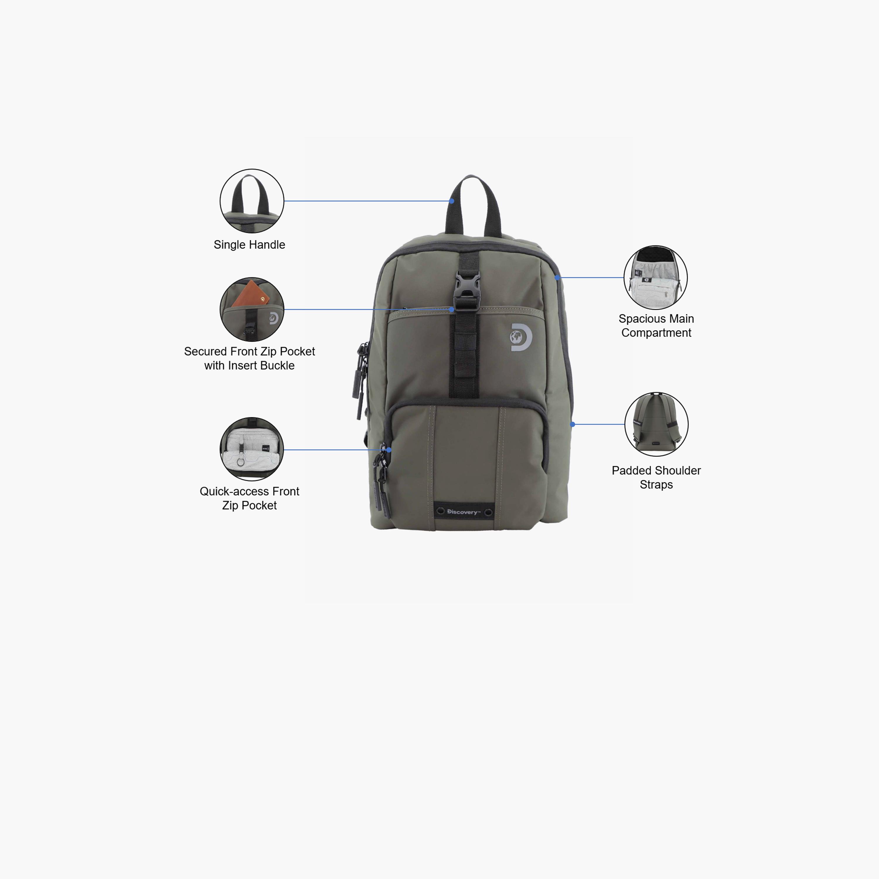 Discovery SHIELD RPET 10 L | 14.5 Inches Utility Backpack Polyester with Water Resistance-travel-luggagesandbags-backpacks-image-3