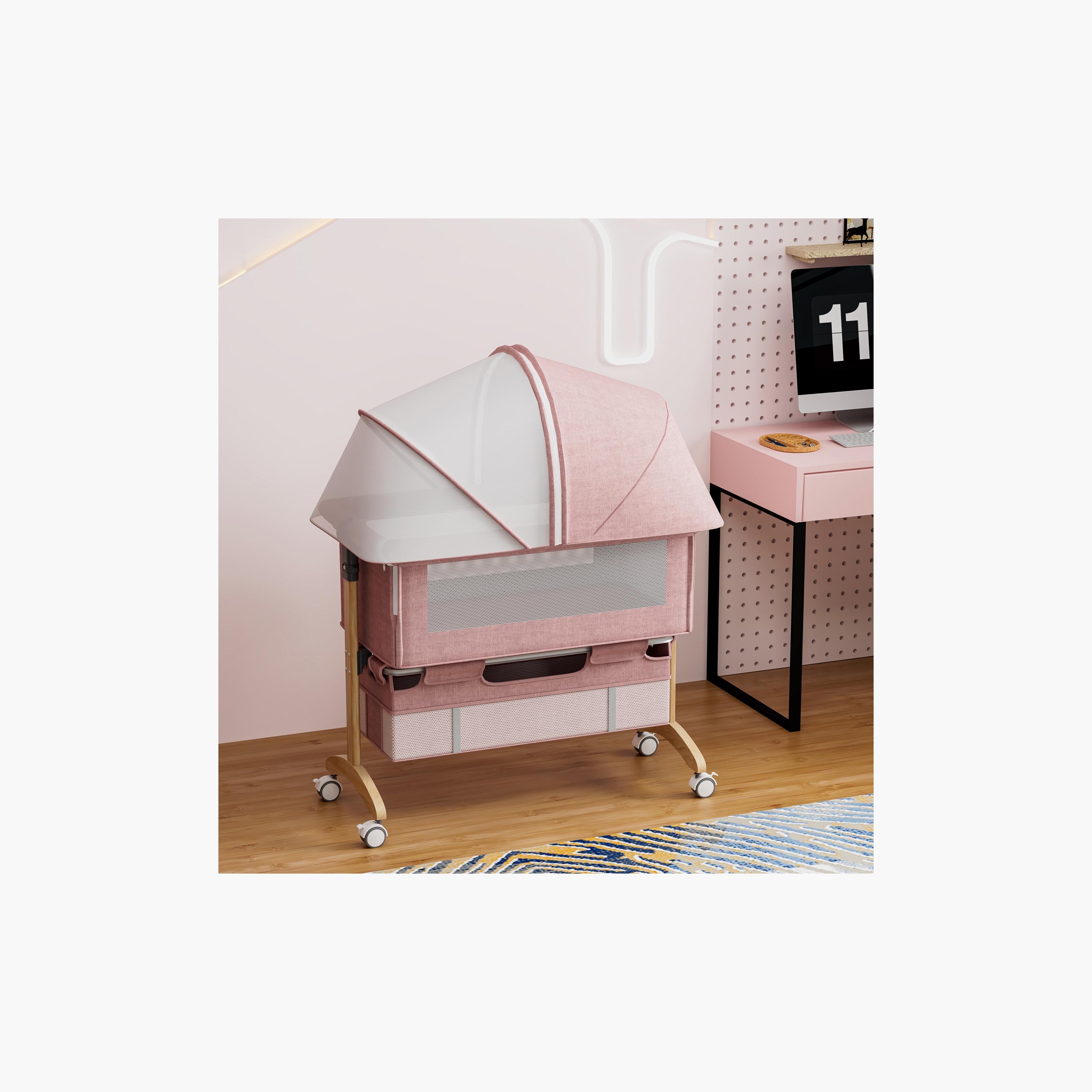 Dreeba Crib with Linen Lining Wbb-602-baby-nursery-furniture-cribsandbeds-bassinets-image-2