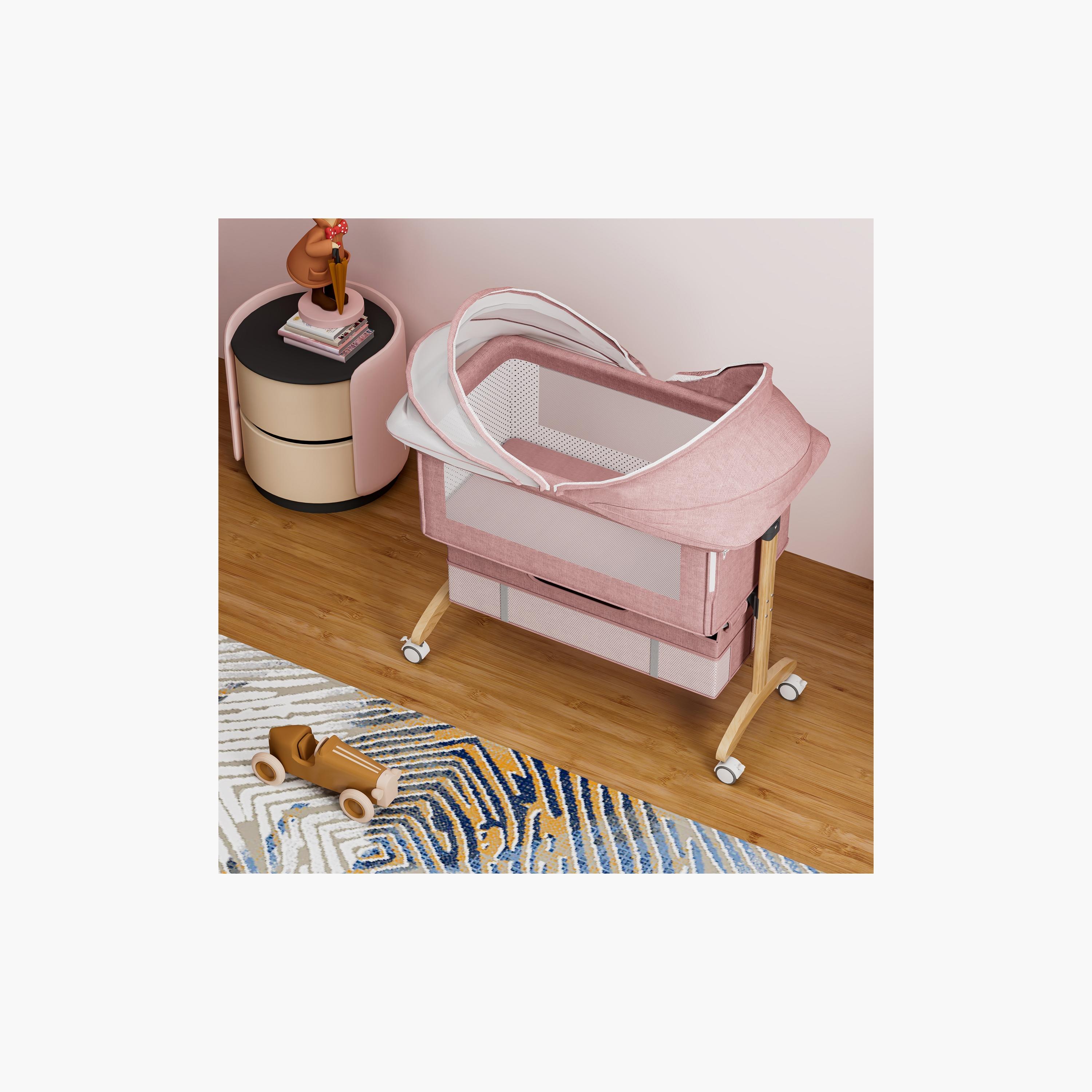 Dreeba Crib with Linen Lining Wbb-602-baby-nursery-furniture-cribsandbeds-bassinets-image-3