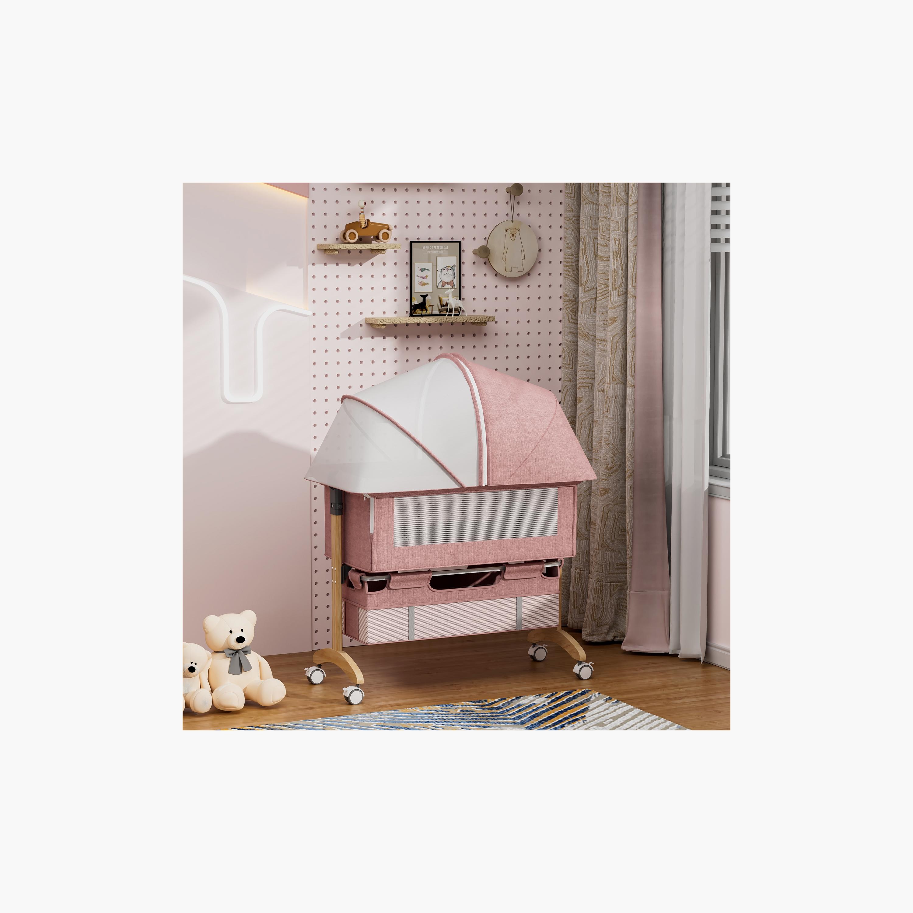 Dreeba Crib with Linen Lining Wbb-602-baby-nursery-furniture-cribsandbeds-bassinets-image-4