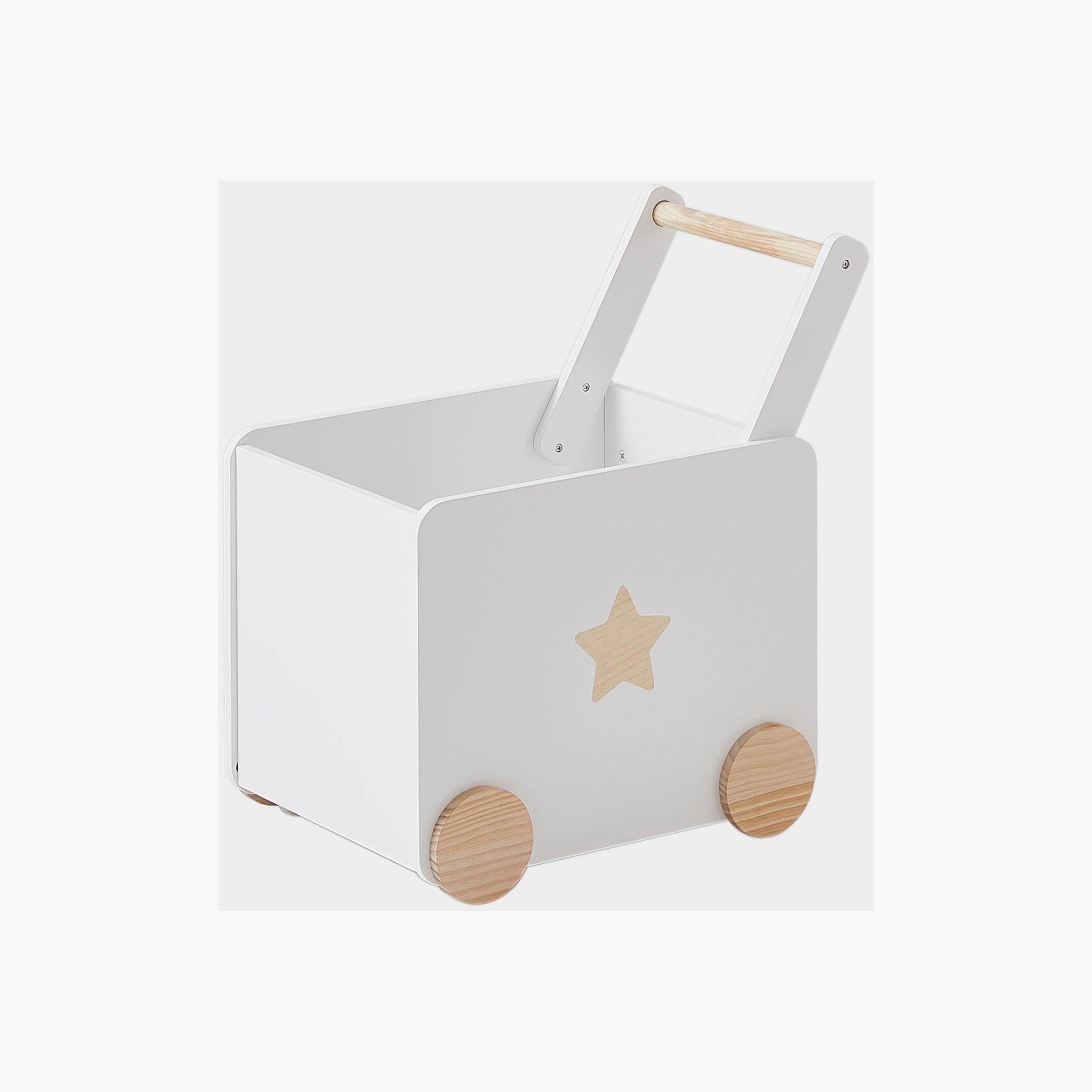 Dreeba Wooden Storage Box with Castor Wheels - White-baby-nursery-furniture-wardrobesandstorage-image-2