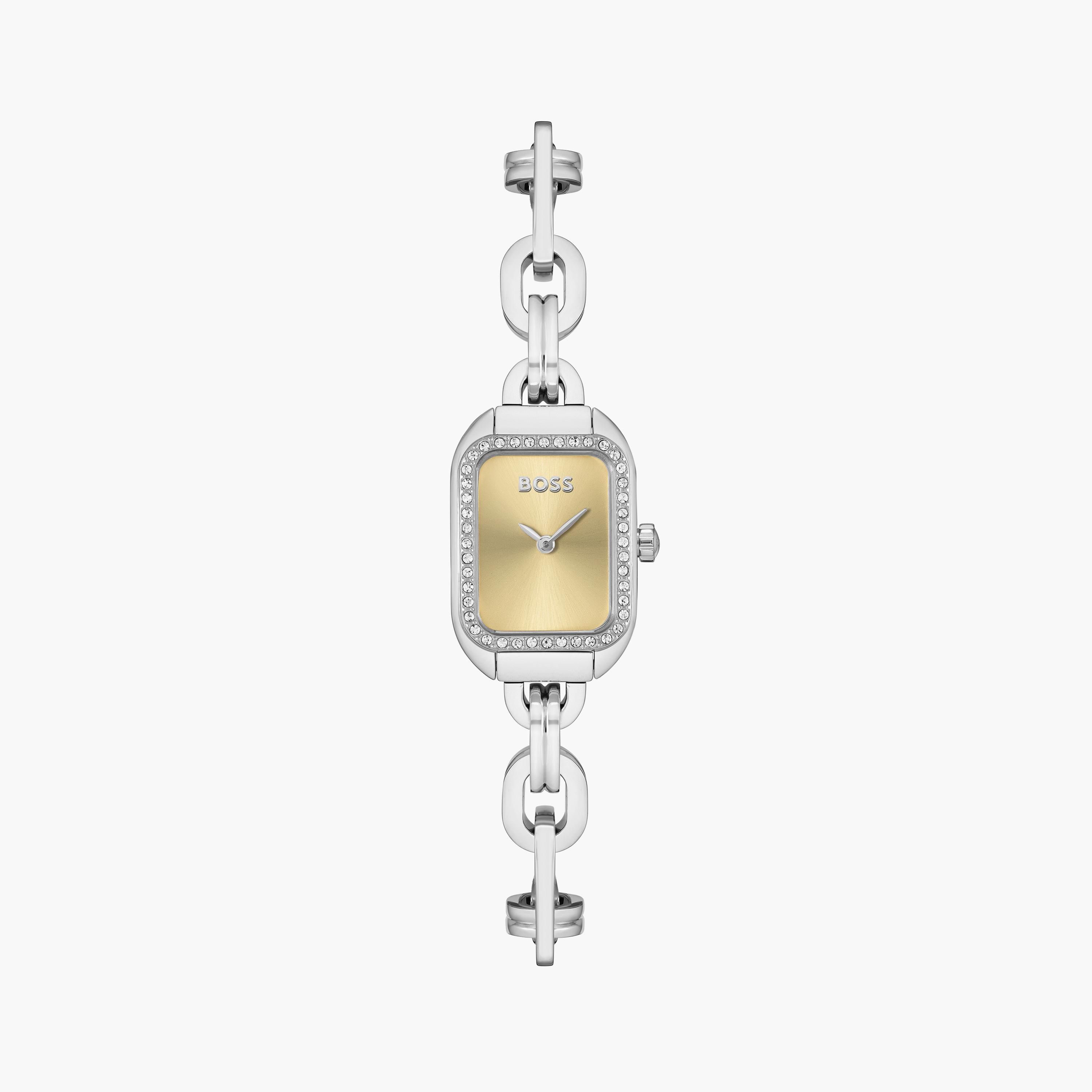 هوغو بوس- ساعة للنساء 19 ملم تناظرية من الستانلس ستيل باللون الفضي | 1502656-women-watchesandjewellery-watches-image-1