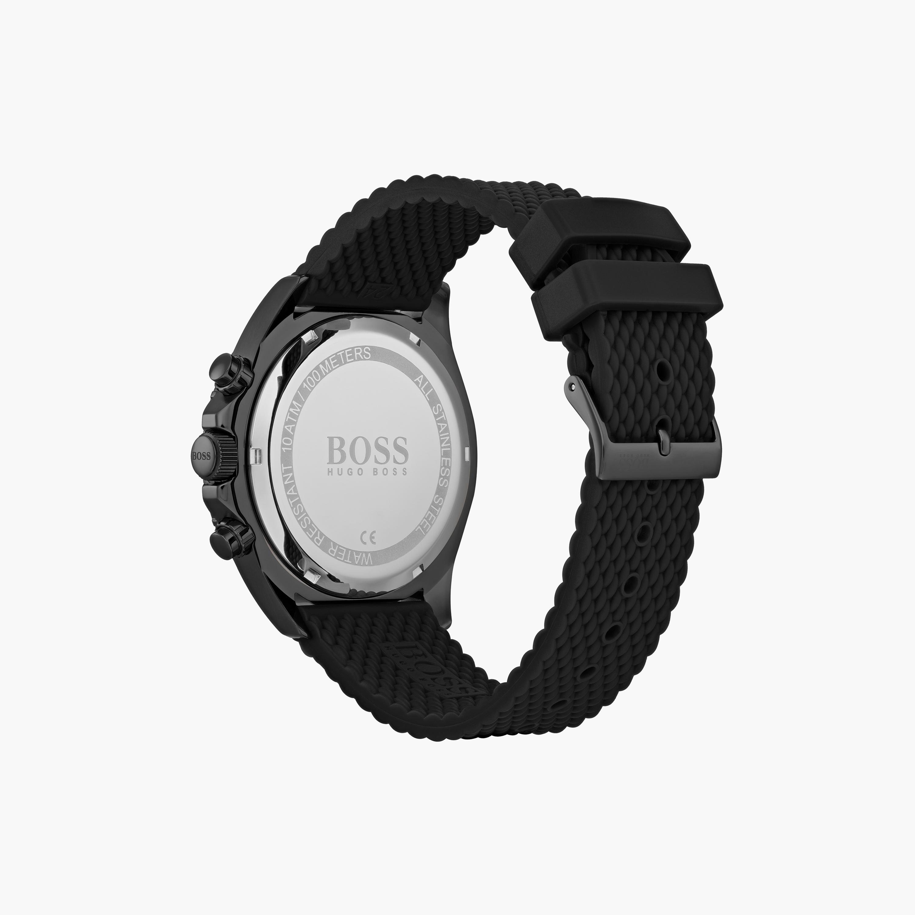 هوغو بوس- ساعة للرجال 48 ملم كرونوغراف سوداء من السيليكون | 1513699-men-watchesandjewellery-watches-image-3