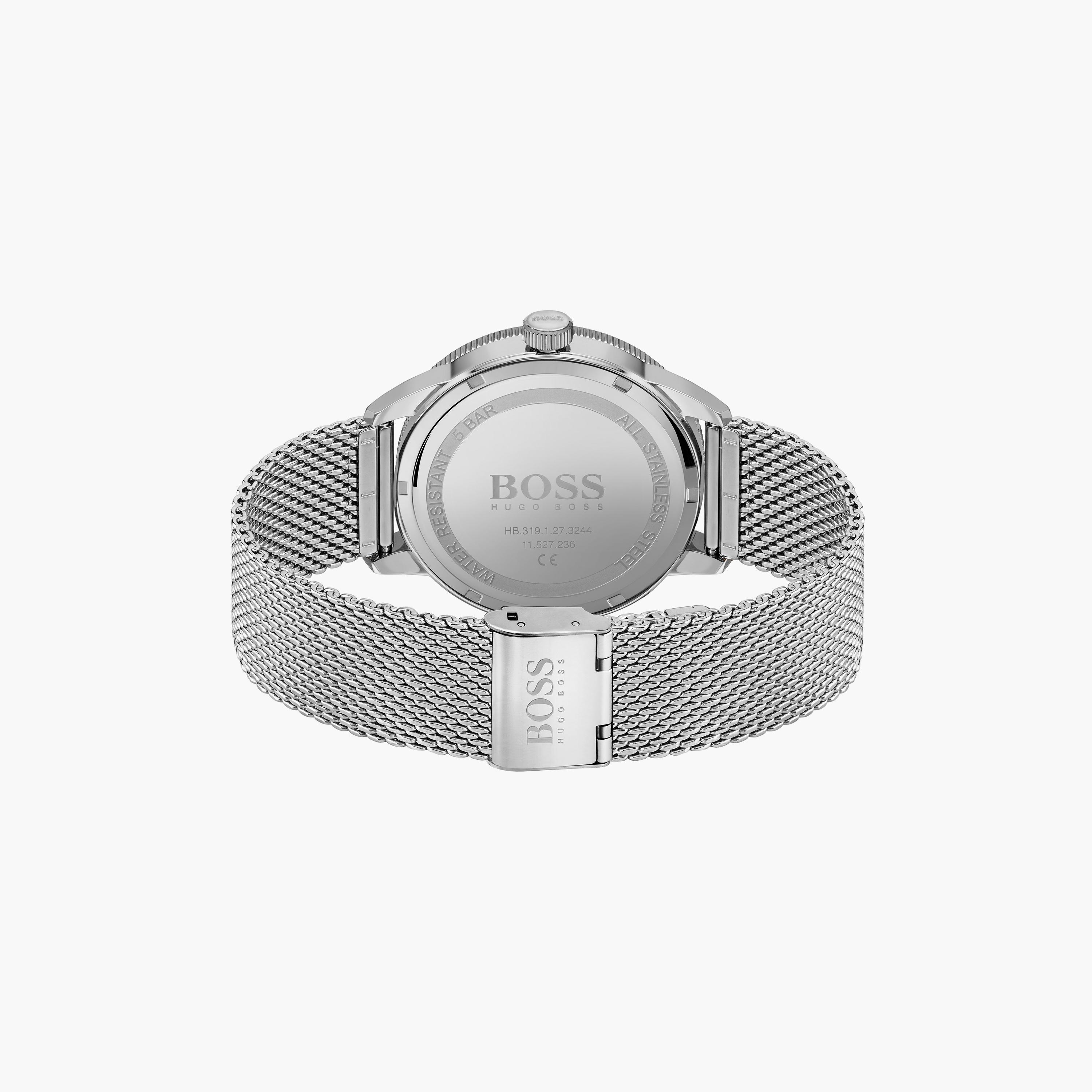 هوغو بوس- ساعة للرجال 42 ملم من الستانلس ستيل باللون الفضي | 1513900-men-watchesandjewellery-watches-image-3