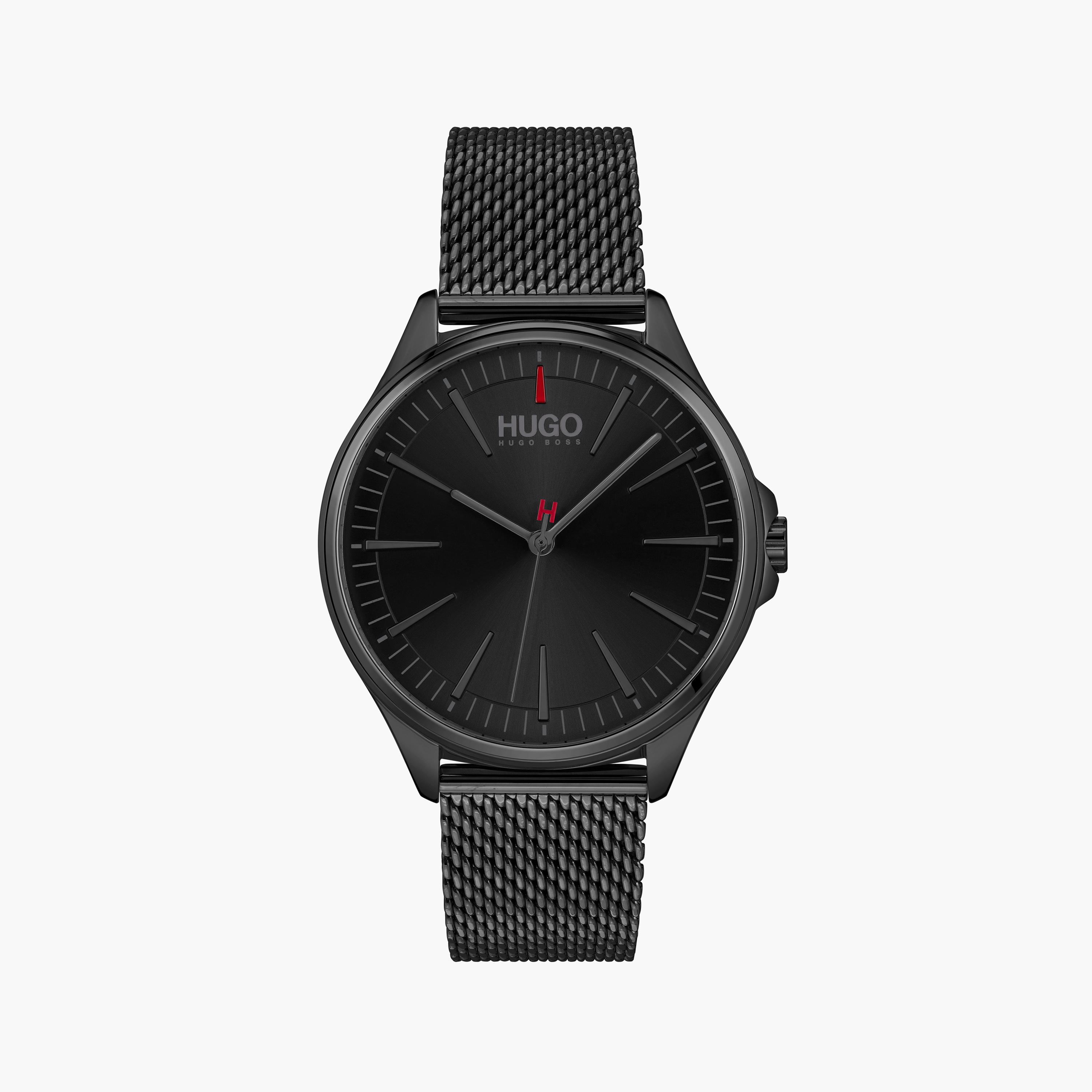 هوغو بوس- ساعة للرجال 43 ملم تناظرية من الستانلس ستيل باللون الأسود | 1530204-men-watchesandjewellery-watches-image-1