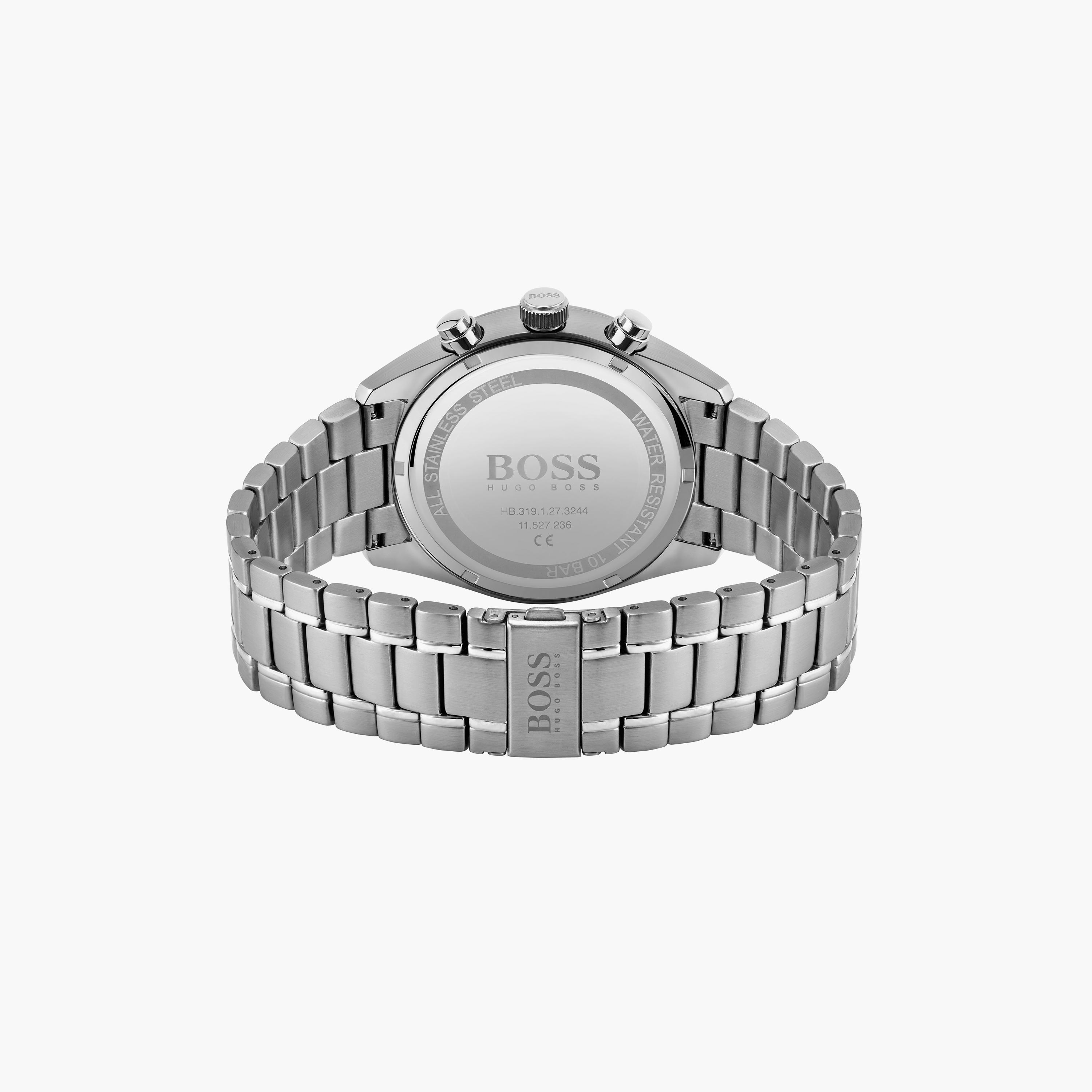 هوغو بوس- ساعة للرجال 44 مم كرونوغراف فضية من الستانلس ستيل | 1513818-men-watchesandjewellery-watches-image-3