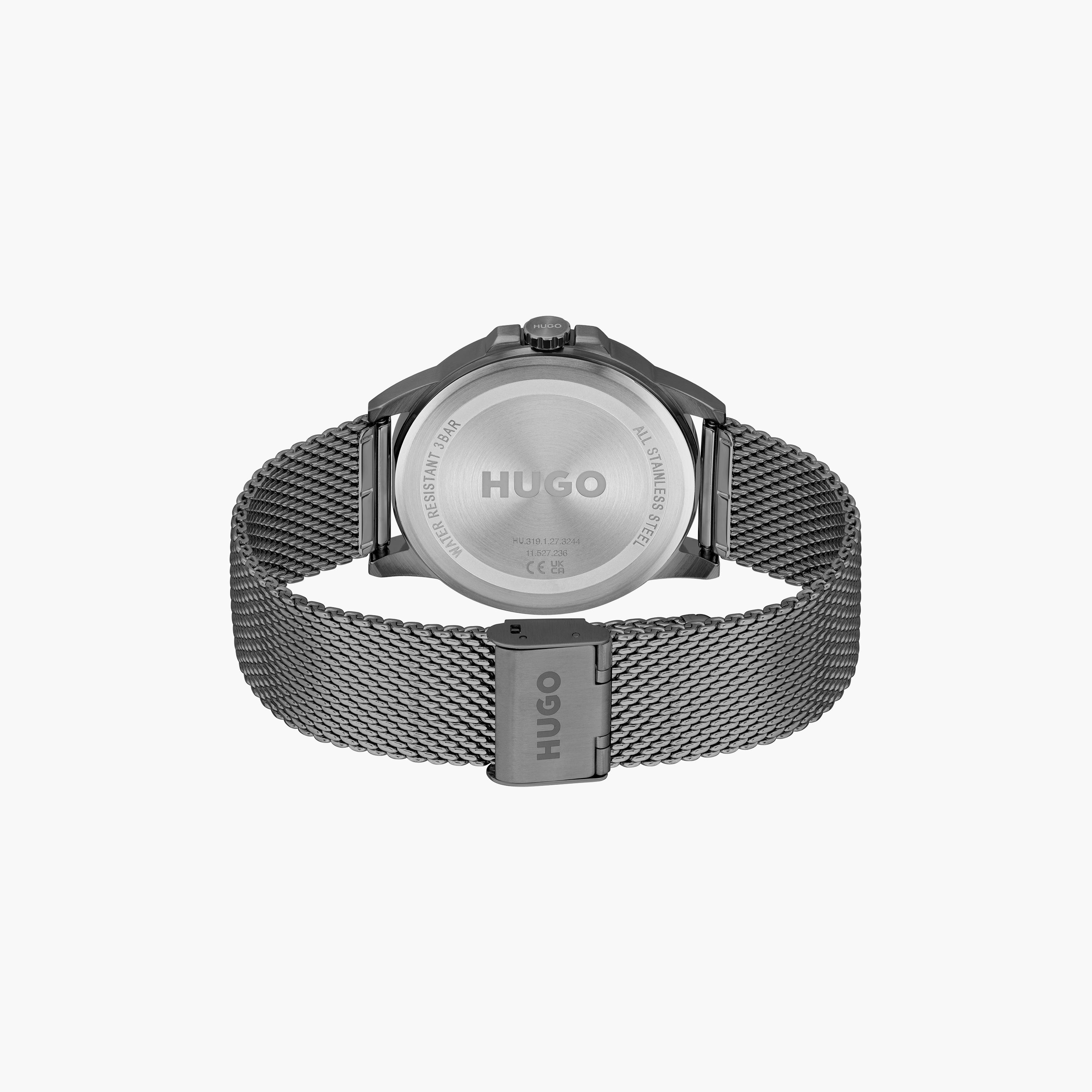 هوغو بوس- ساعة للرجال 43 ملم تناظرية من الستانلس ستيل باللون الرمادي | 1530300-men-watchesandjewellery-watches-image-3