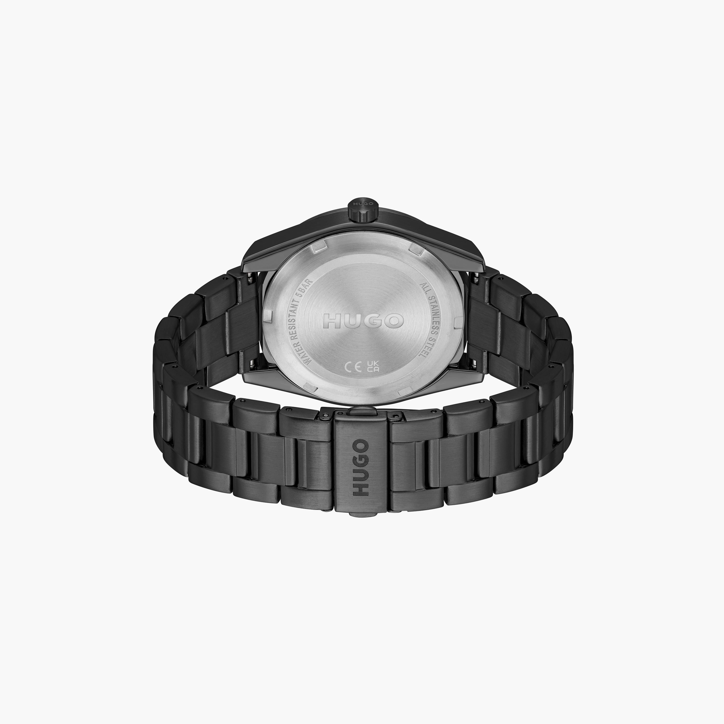 هوغو بوس- ساعة للرجال 42 ملم تناظرية من الستانلس ستيل باللون الأسود | 1530353-men-watchesandjewellery-watches-image-3