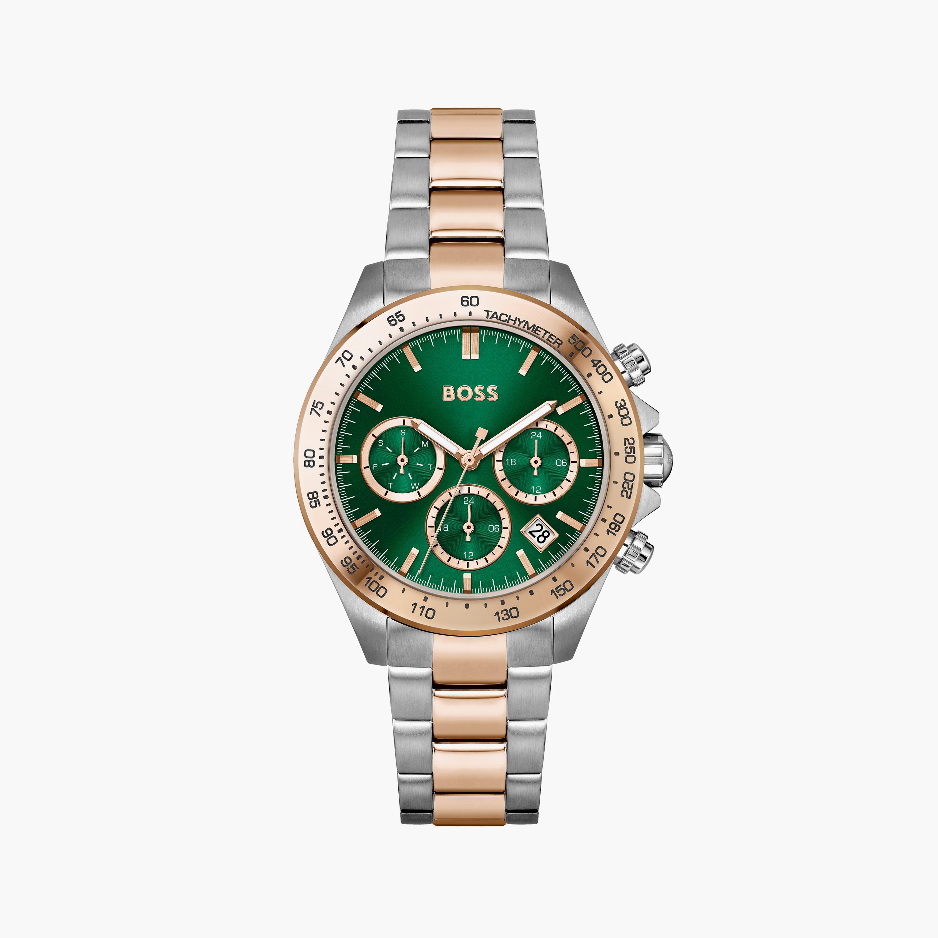 هوغو بوس- ساعة للنساء 38 ملم كرونوغراف مزدوجة اللون من الستانلس ستيل | 1502762-women-watchesandjewellery-watches-image-1