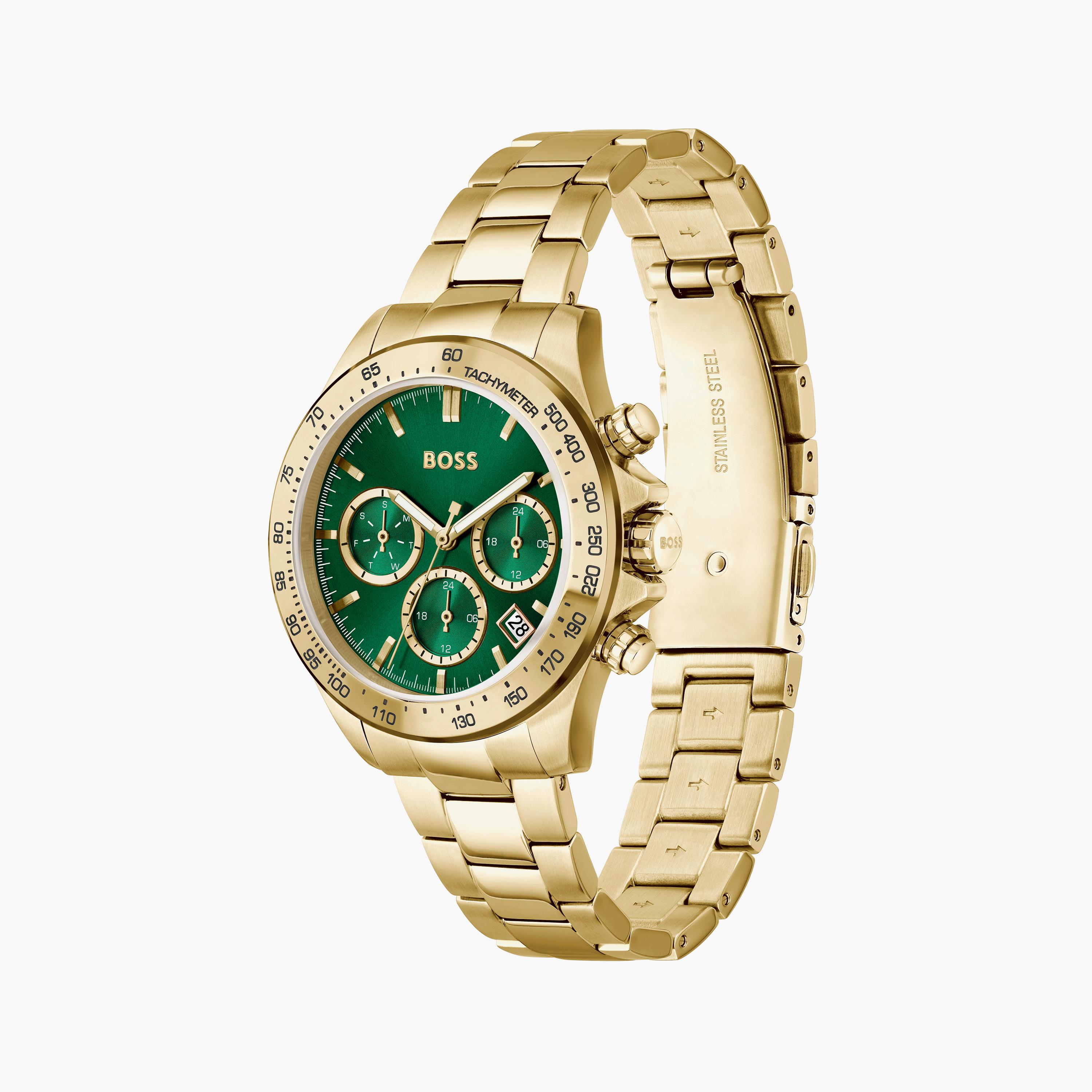 هوغو بوس- ساعة للنساء 38 ملم كرونوغراف ذهبية من الستانلس ستيل | 1502750-women-watchesandjewellery-watches-image-2