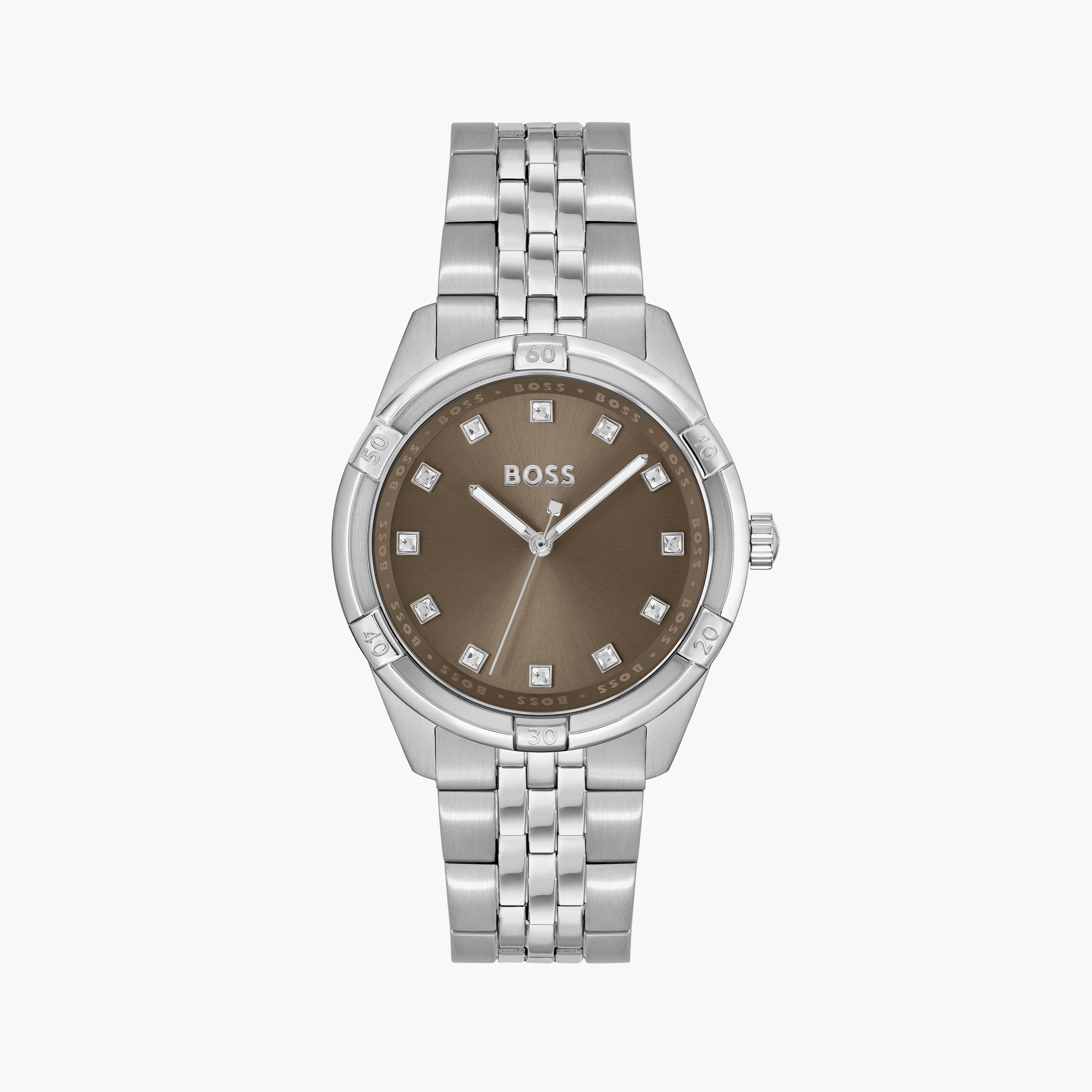 هوغو بوس- ساعة للنساء 36 ملم من الستانلس ستيل باللون الفضي | 1502699-women-watchesandjewellery-watches-image-1