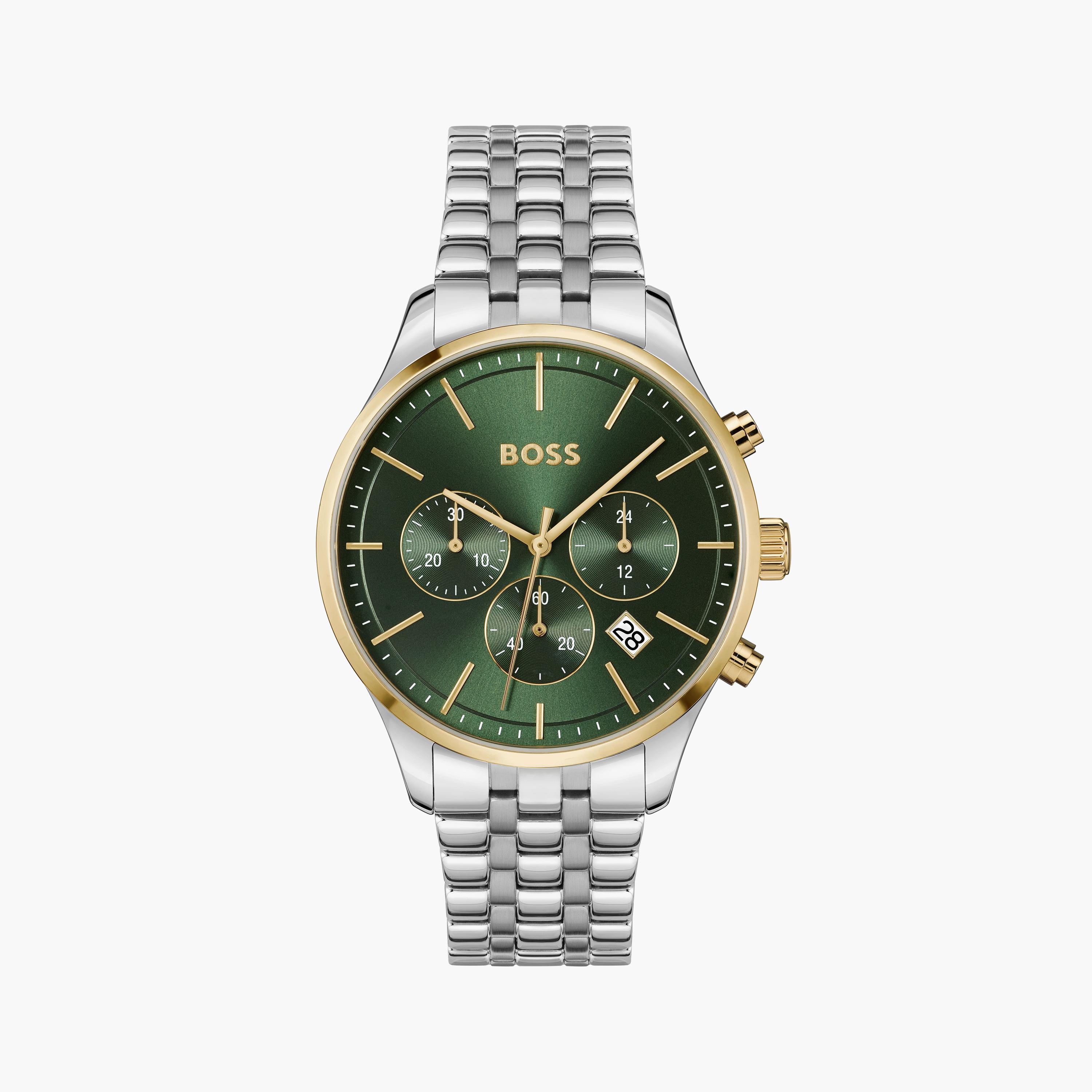 هوغو بوس- ساعة للرجال 42 ملم تناظرية من الستانلس ستيل | 1514159-men-watchesandjewellery-watches-image-1