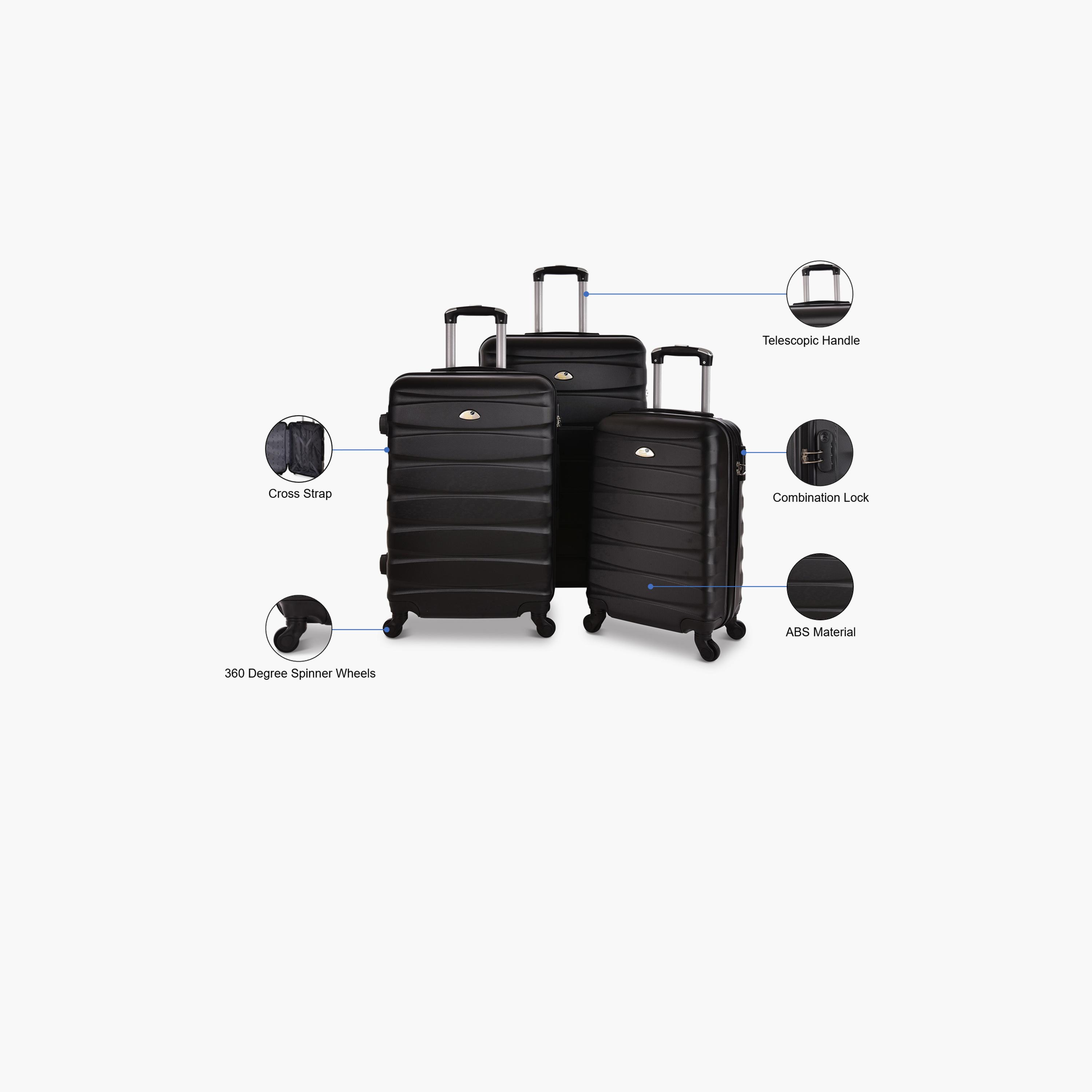 New Travel Set of 3 ABS Hardcase 4-Wheeler Spinner Trolley Bag with Combination Lock | BR706/3P-travel-luggagesandbags-luggage-image-2
